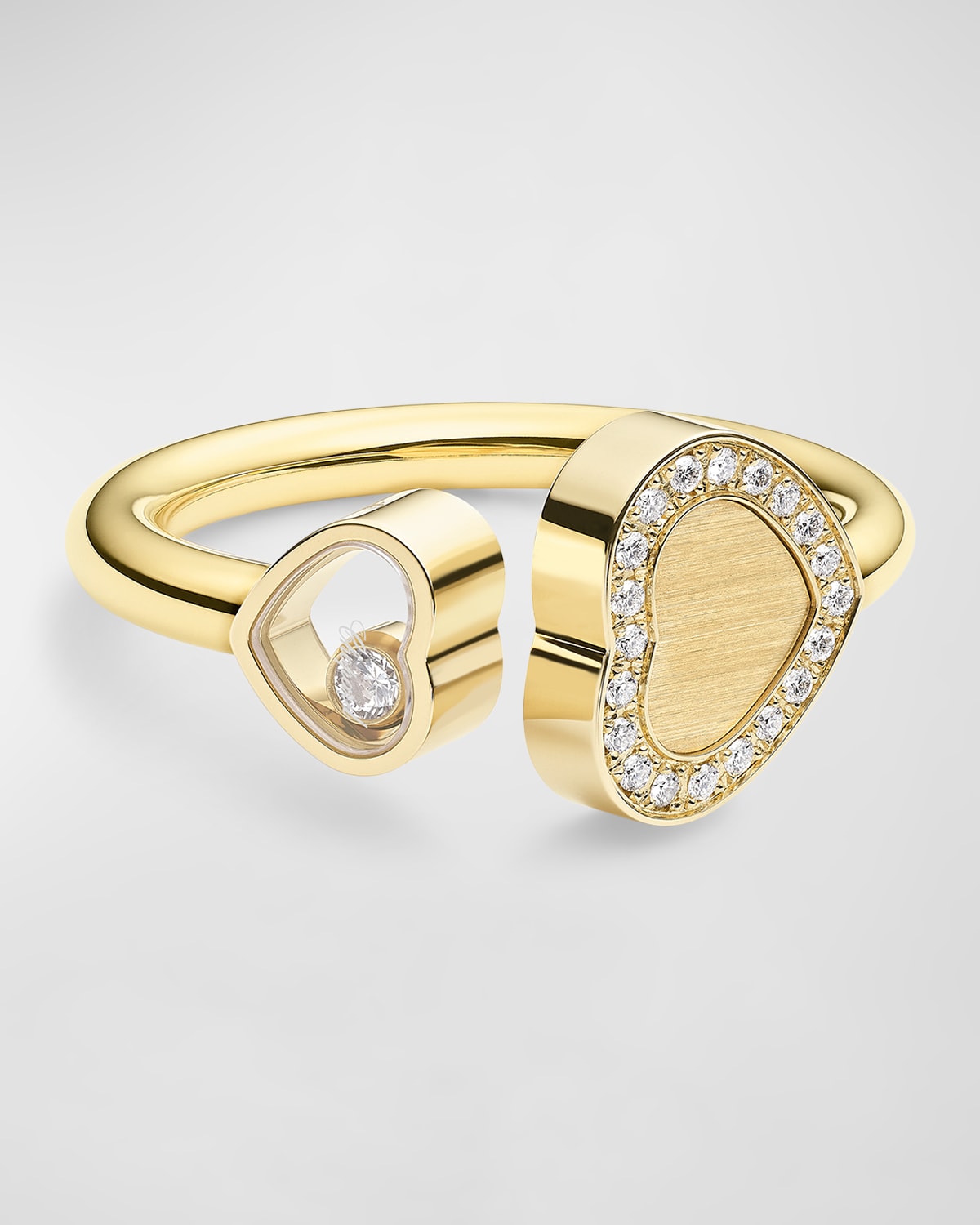 Happy Hearts 18K Yellow Gold Diamond Ring, EU 53 / US 6.25