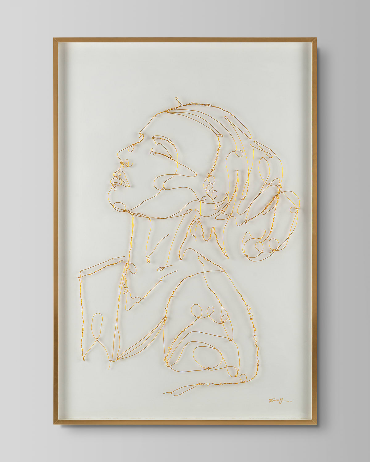 John-richard Collection Reverie Wire Art Original Wall Art By Mark Mcdowell In Gold/white