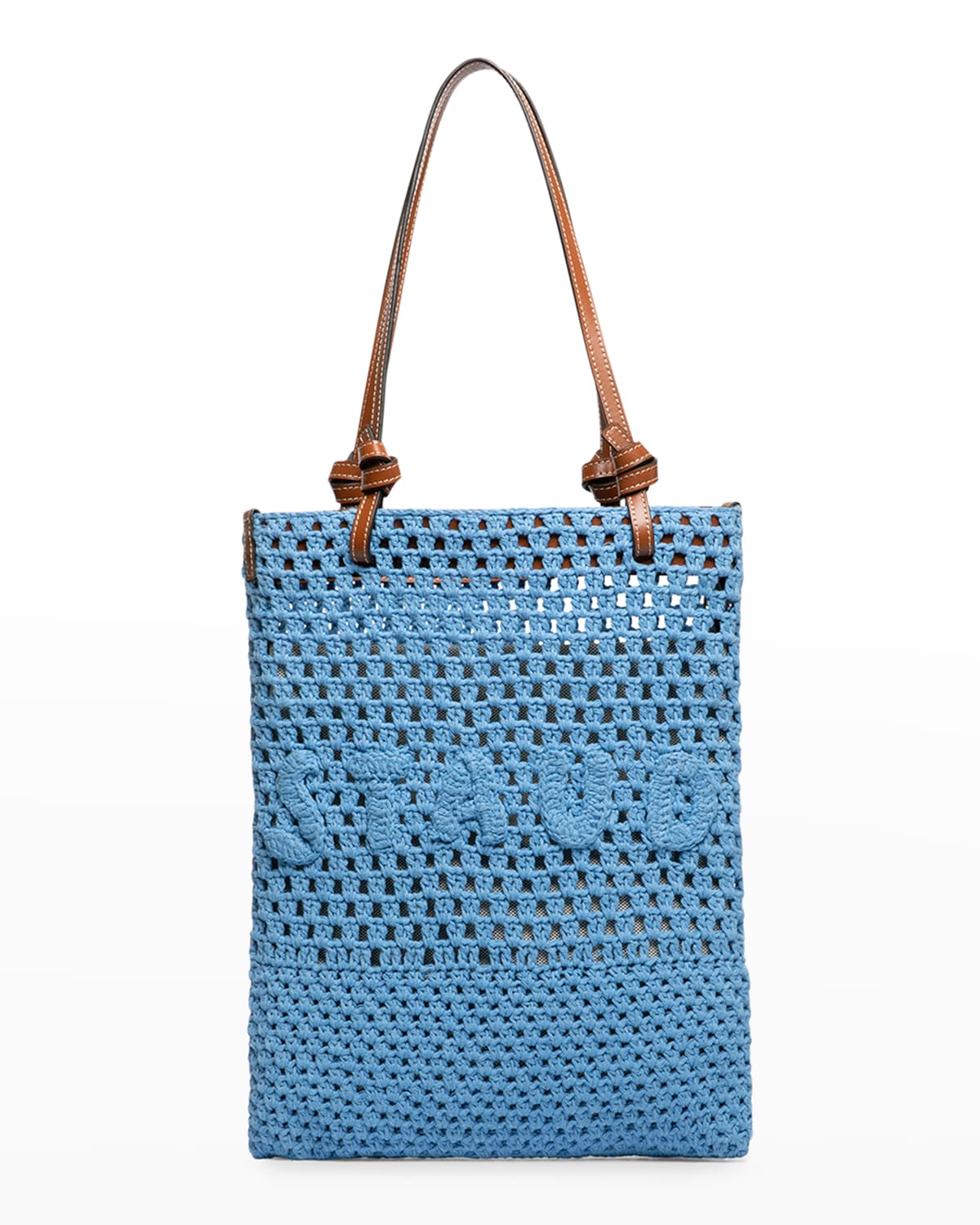 Logo Crochet Beach Tote Bag