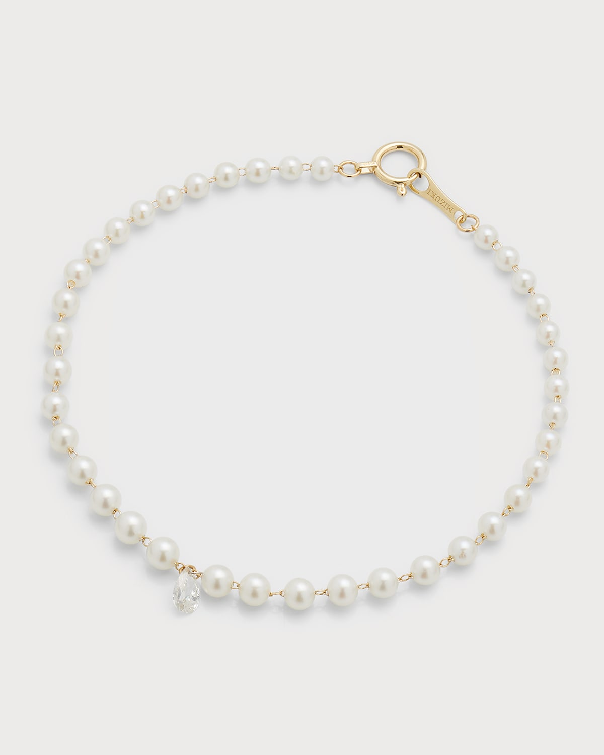 Akoya Pearl and Pear Diamond Bracelet