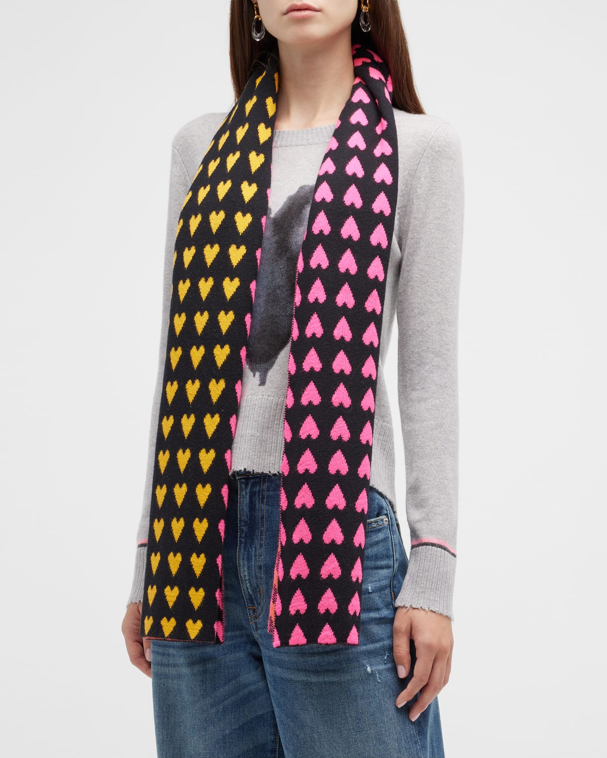 Lisa Todd Love Lines Heart Cotton-Cashmere Scarf