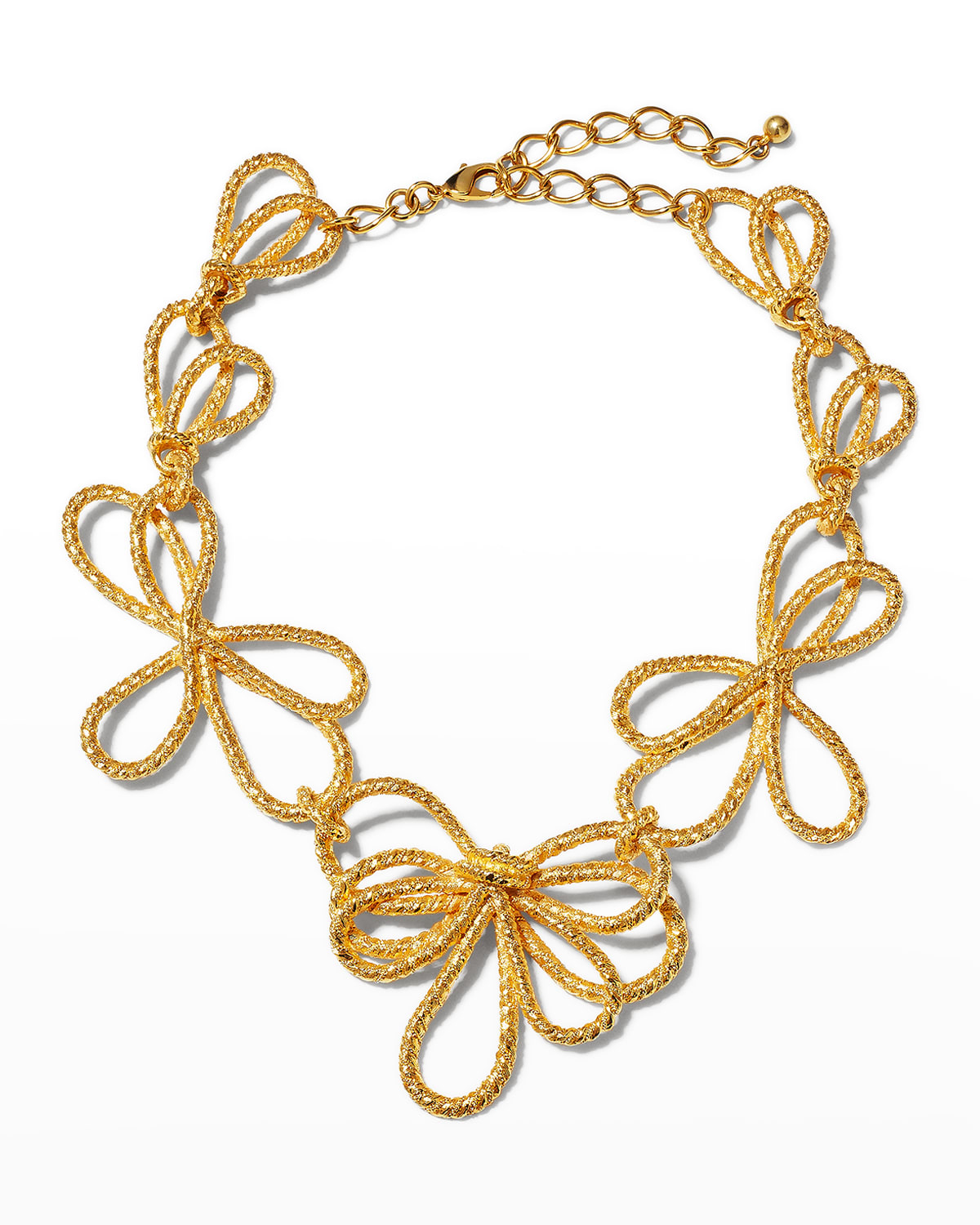 Satin Gold Bows Necklace