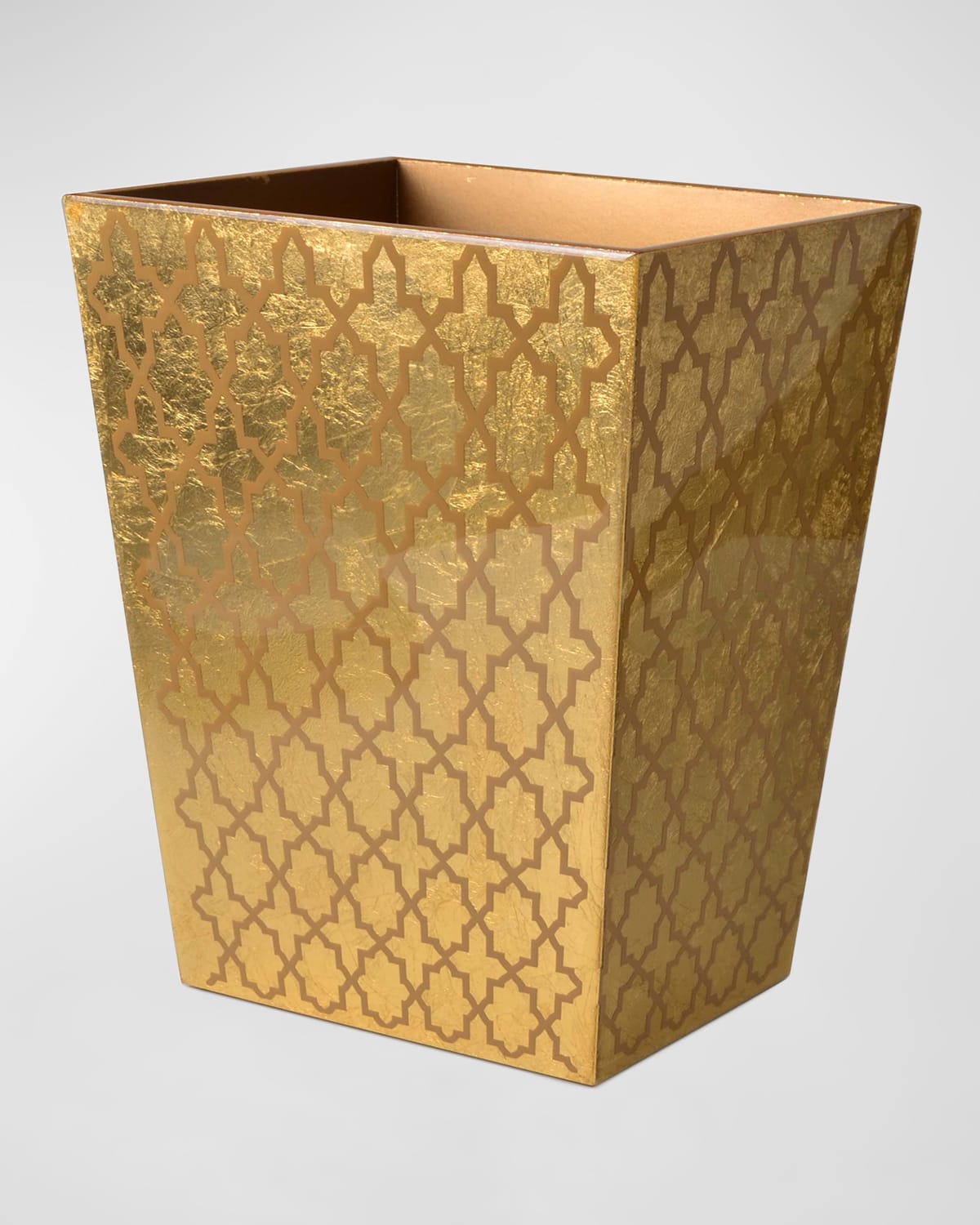 Mike & Ally Arabesque Wastebasket And Liner In Gold