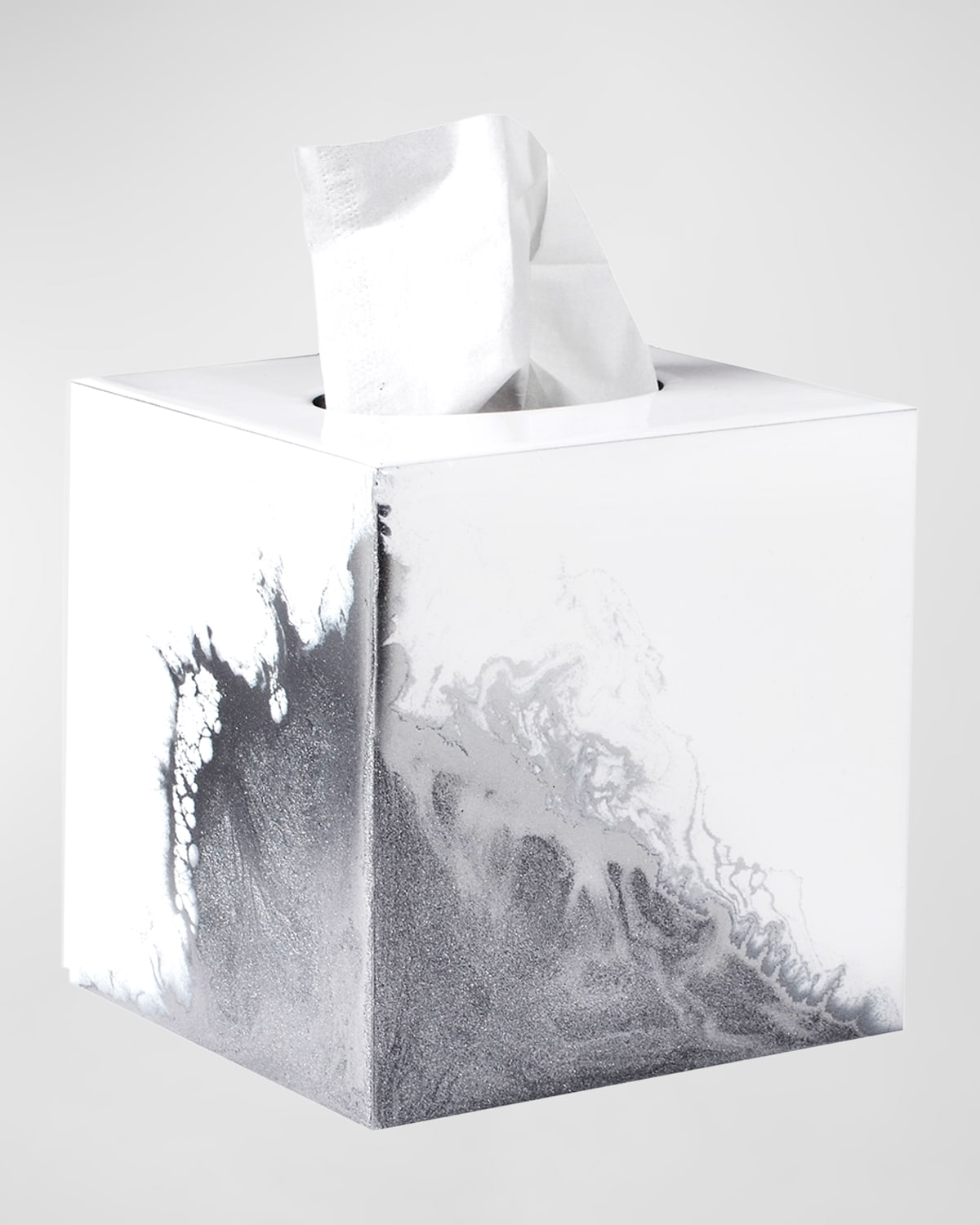 Mike & Ally Lava Boutique Tissue Box Cover In Silver