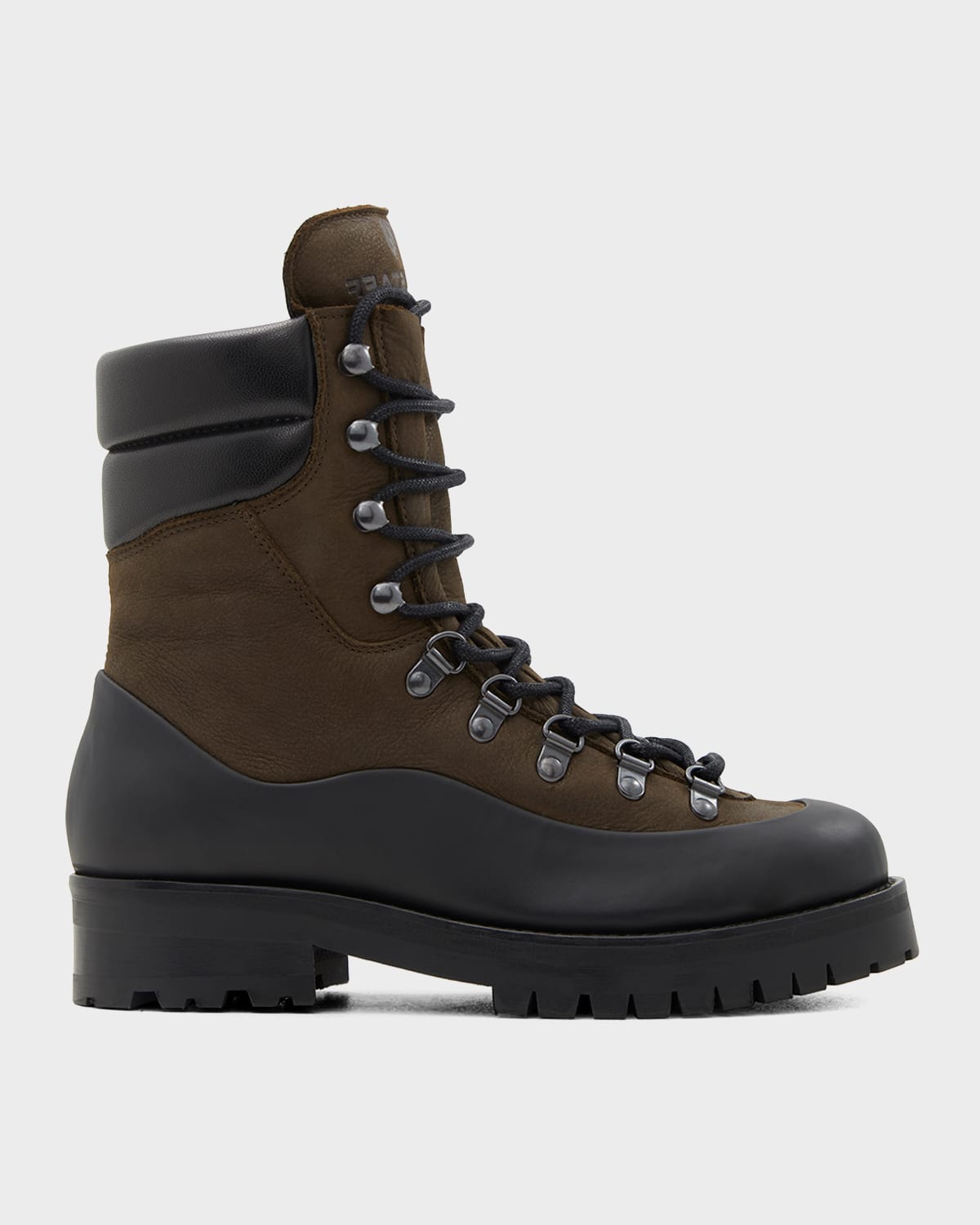 Belstaff Leather Lace-up Mountain Boots In Khaki