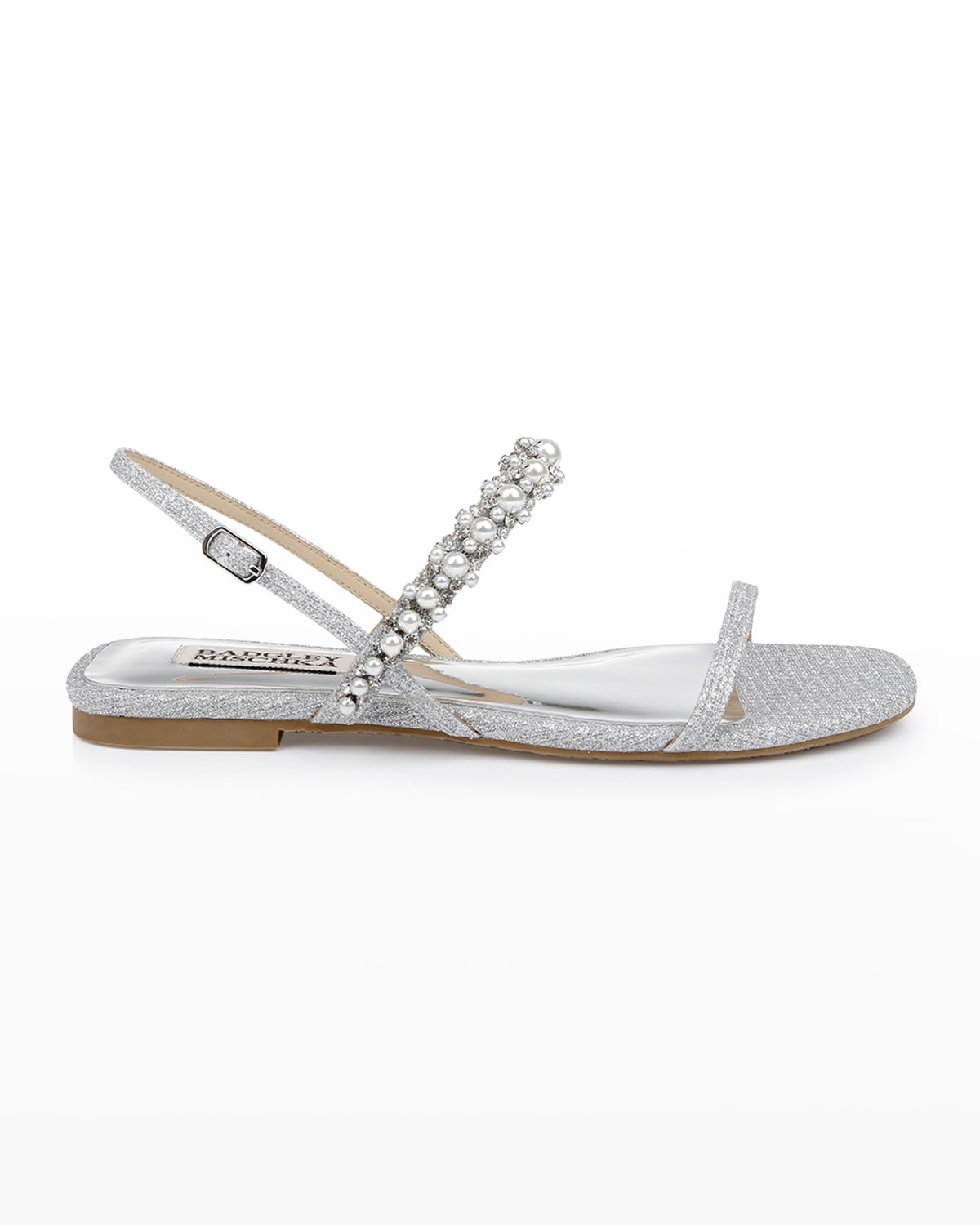 Badgley Mischka Natalee Crystal Glitter Slingback Sandals
