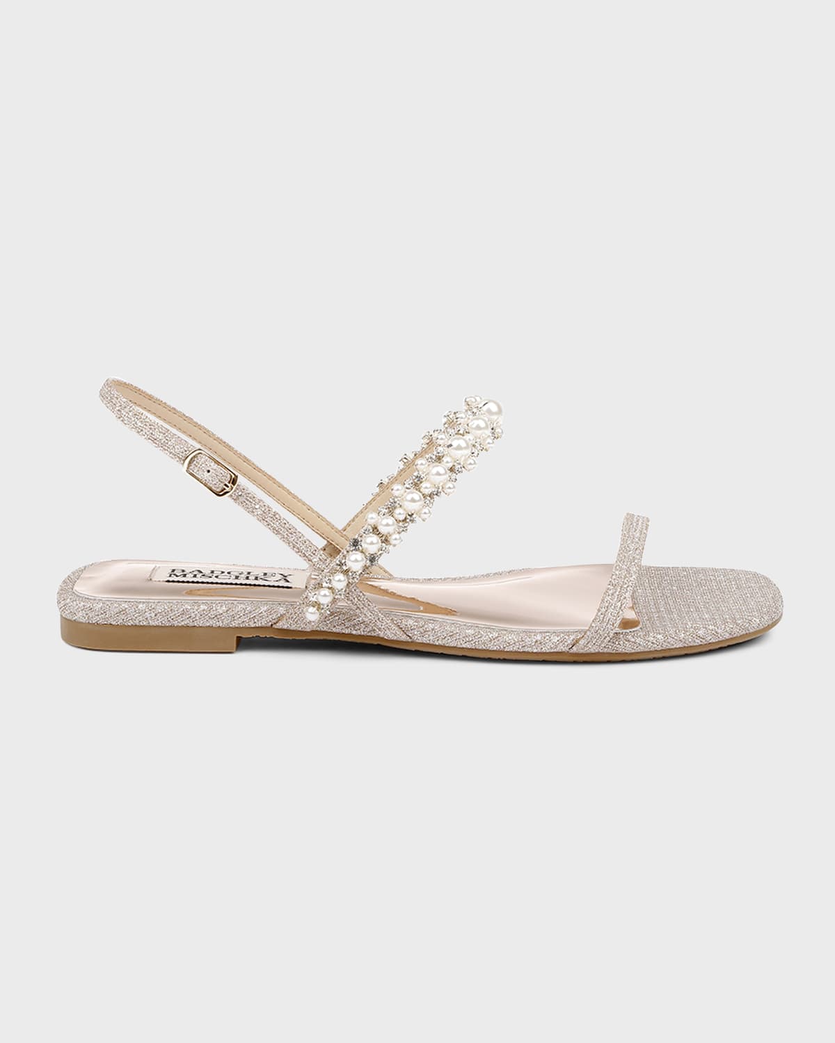 Badgley Mischka Natalee Crystal Glitter Slingback Sandals