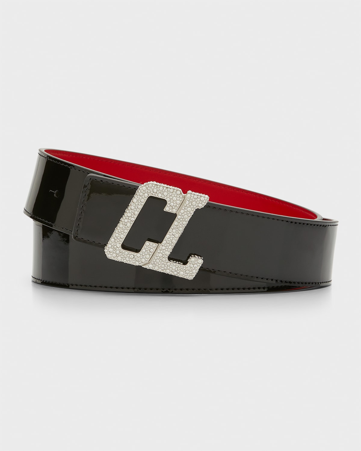 Happy Rui CL Logo Black Calf leather - Men Belts - Christian Louboutin