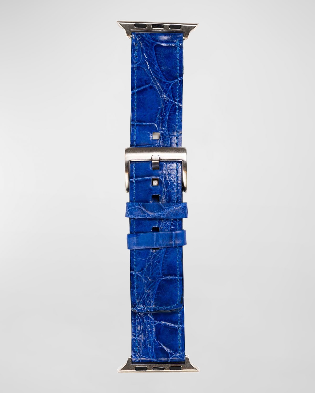 Shop Abas Classic Alligator Apple Watch Band In Electric Blue