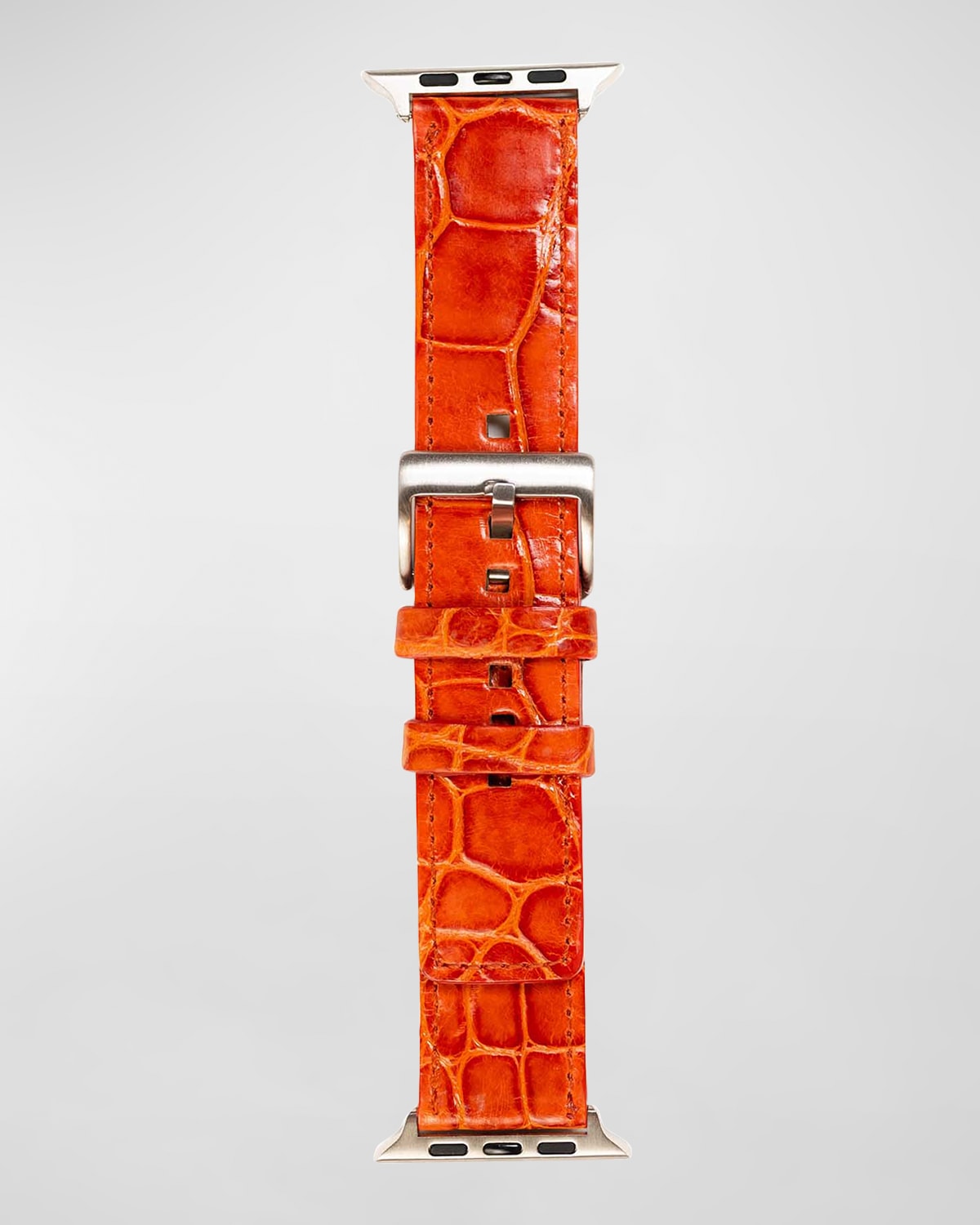 Shop Abas Classic Alligator Apple Watch Band In Orange