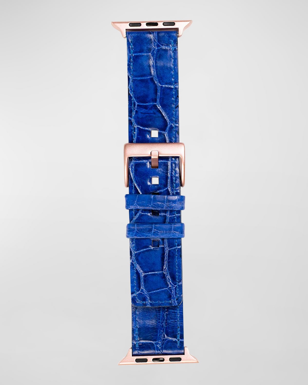 Shop Abas Classic Alligator Apple Watch Band In Electric Blue