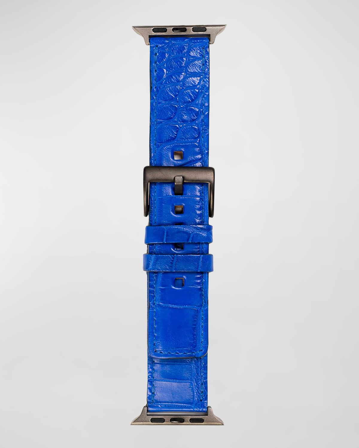 Shop Abas Alligator Apple Watch Band In Electric Blue