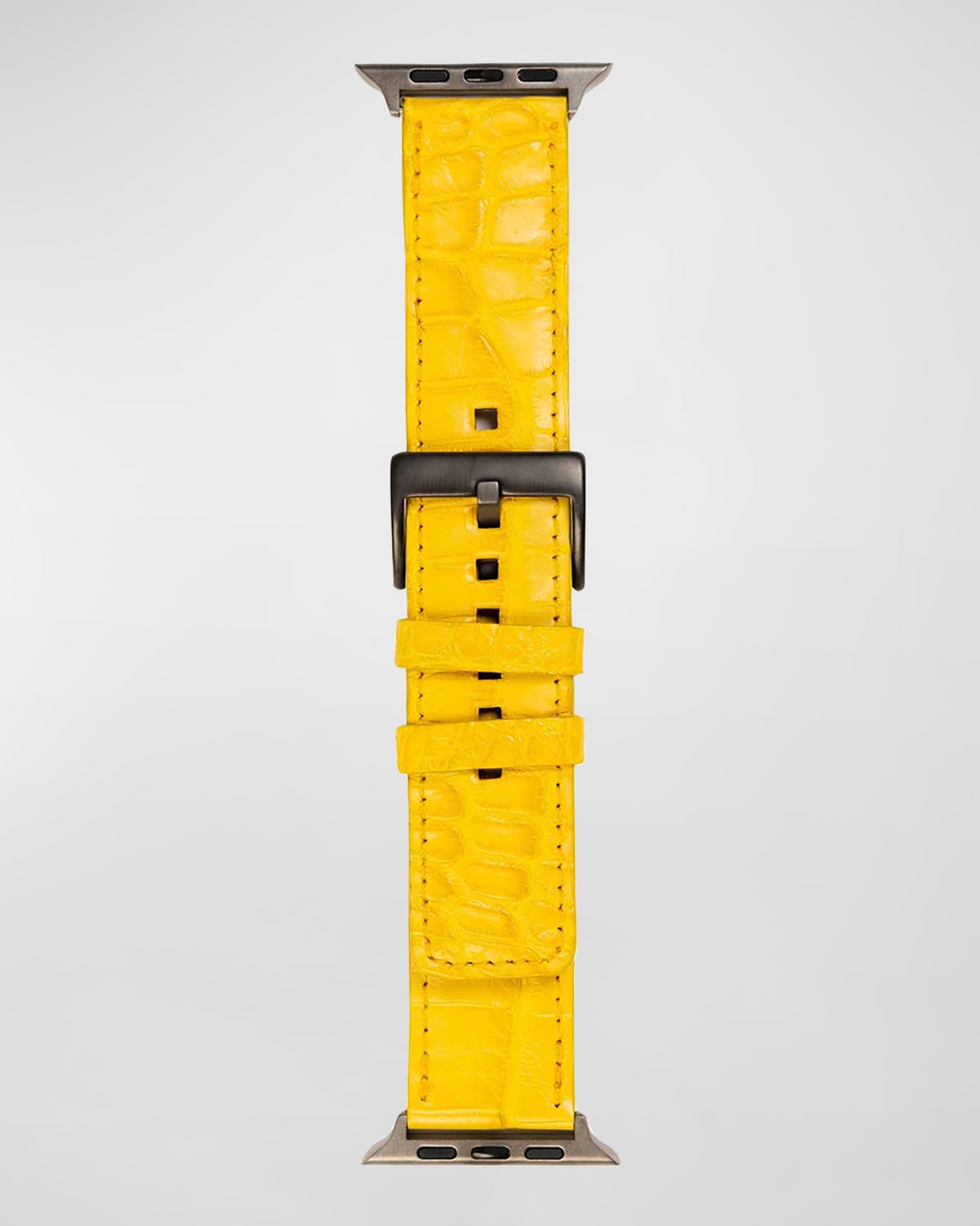 Shop Abas Alligator Apple Watch Band In Maize