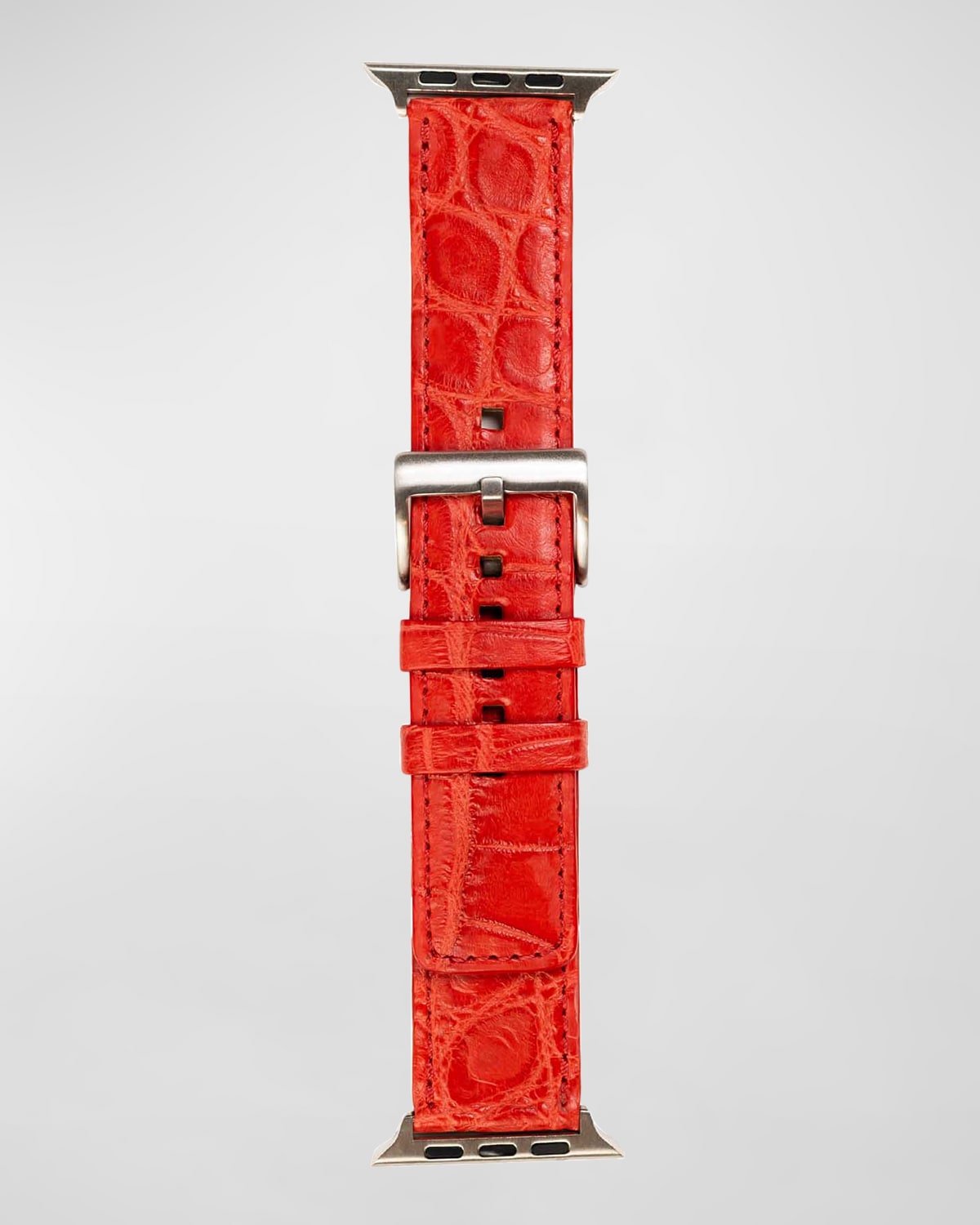 Shop Abas Alligator Apple Watch Band In Red