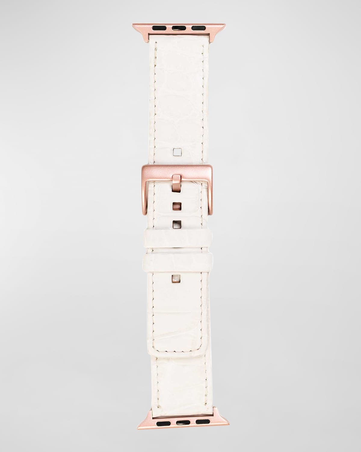 Shop Abas Alligator Apple Watch Band In Ivory