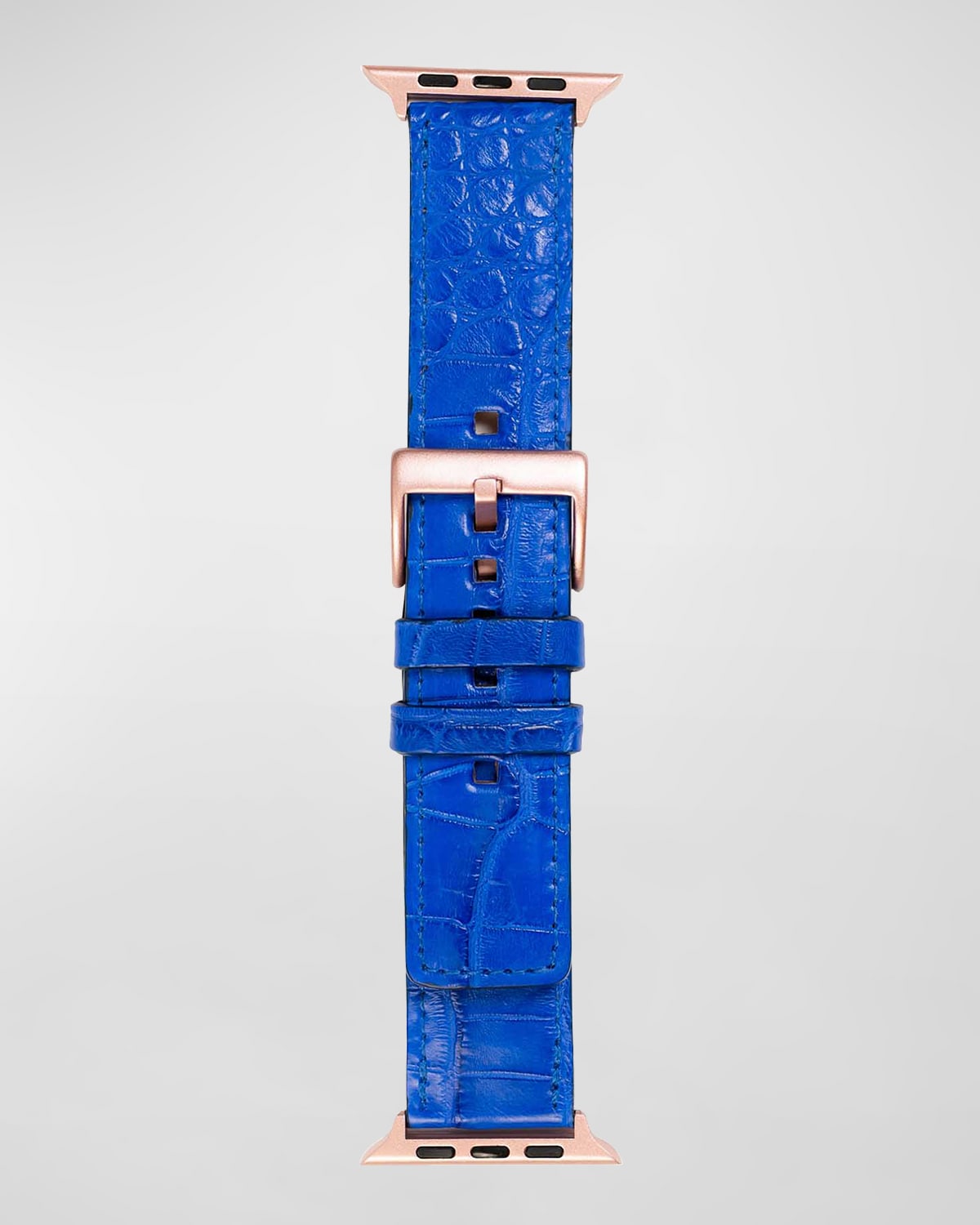 Shop Abas Alligator Apple Watch Band In Electric Blue