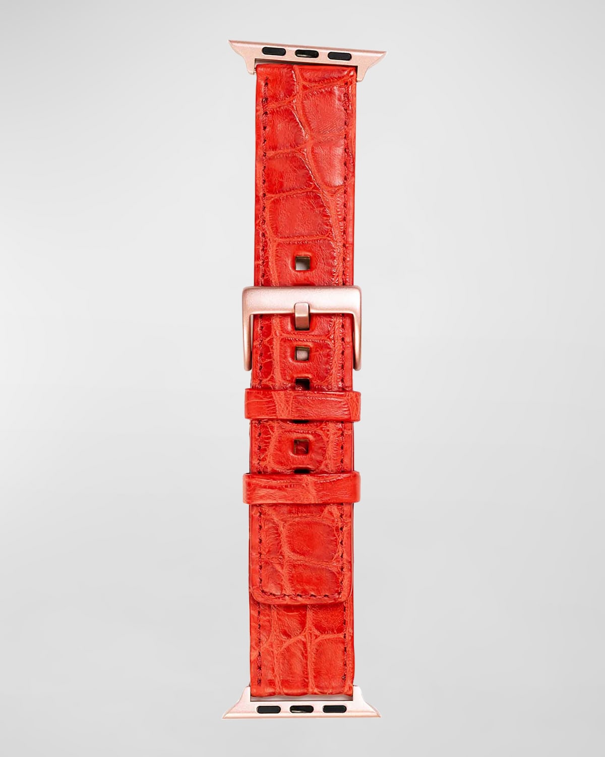 Shop Abas Alligator Apple Watch Band In Red