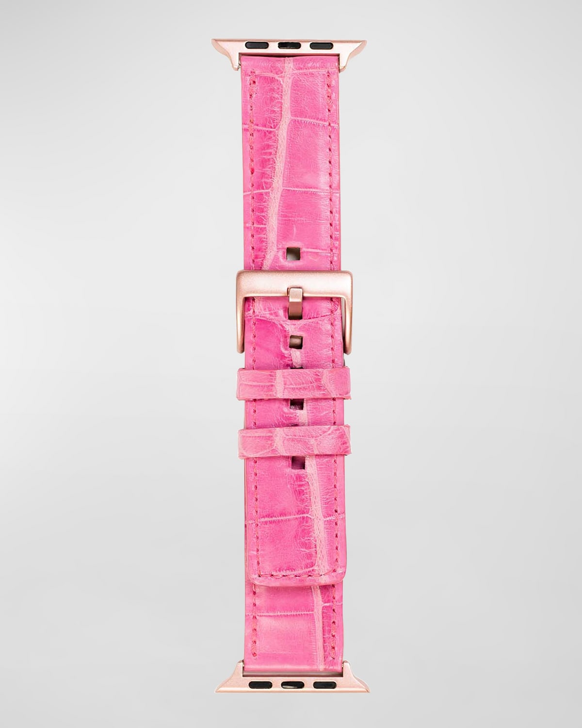 Shop Abas Alligator Apple Watch Band In Pink