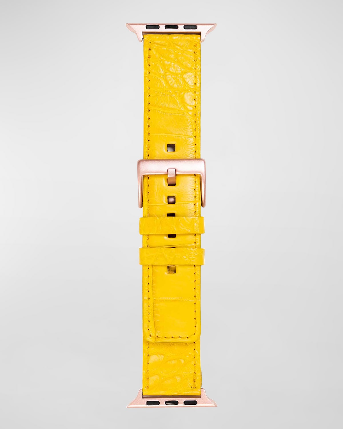 Shop Abas Alligator Apple Watch Band In Maize