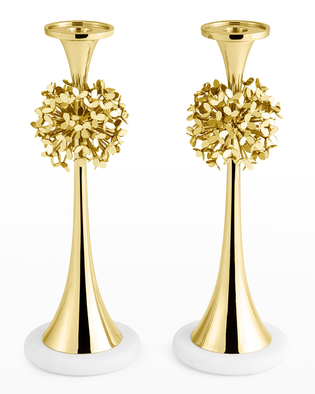 Michael Aram Dandelion 2-piece Candleholder Set In Gold