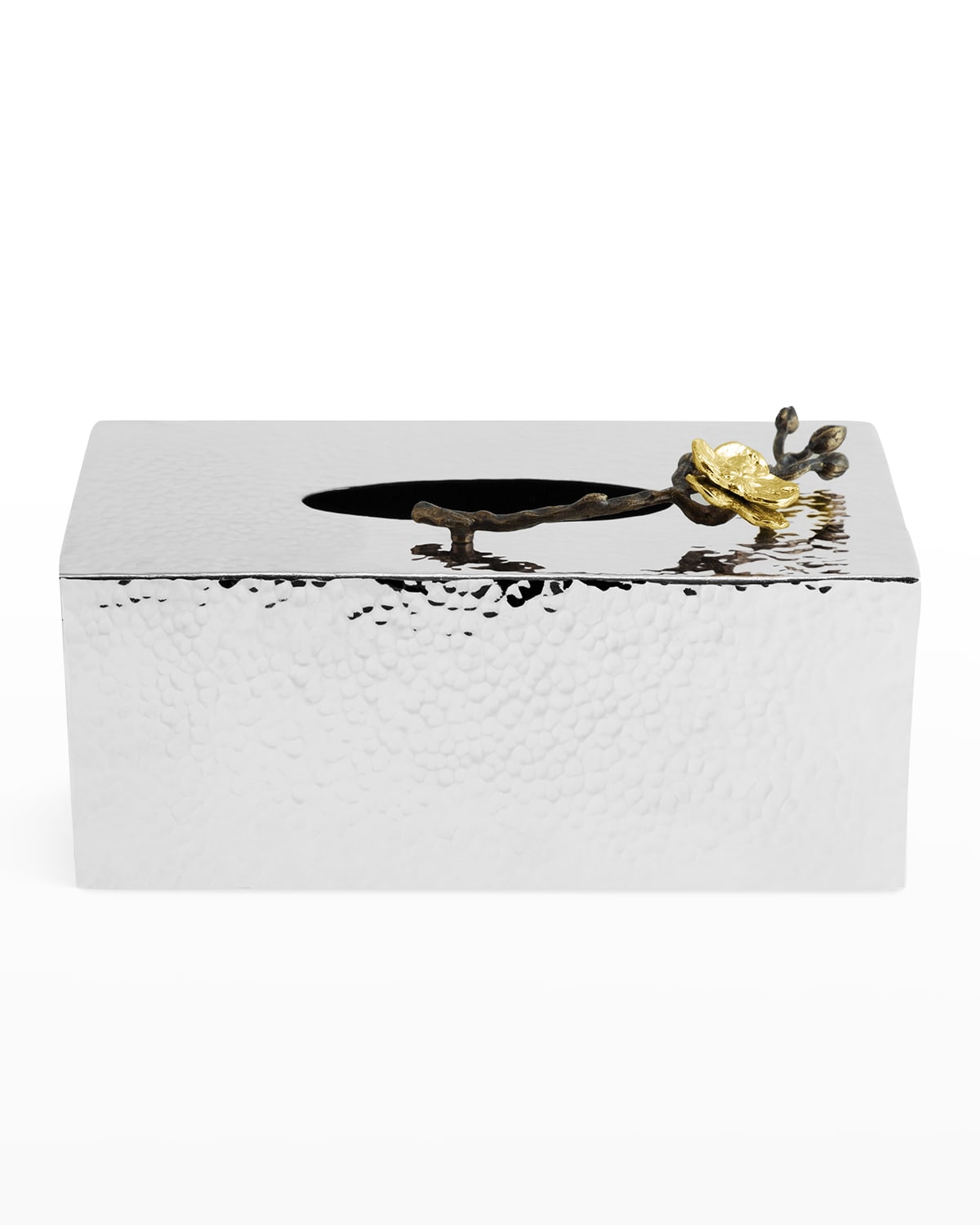 Golden Orchid Rectangular Tissue Box Holder