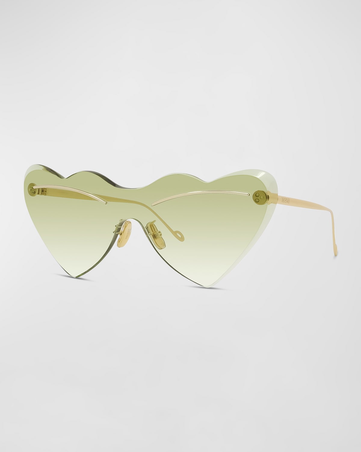 Loewe Heart-shaped Metal Cat-eye Sunglasses In 30p Srgldgrng