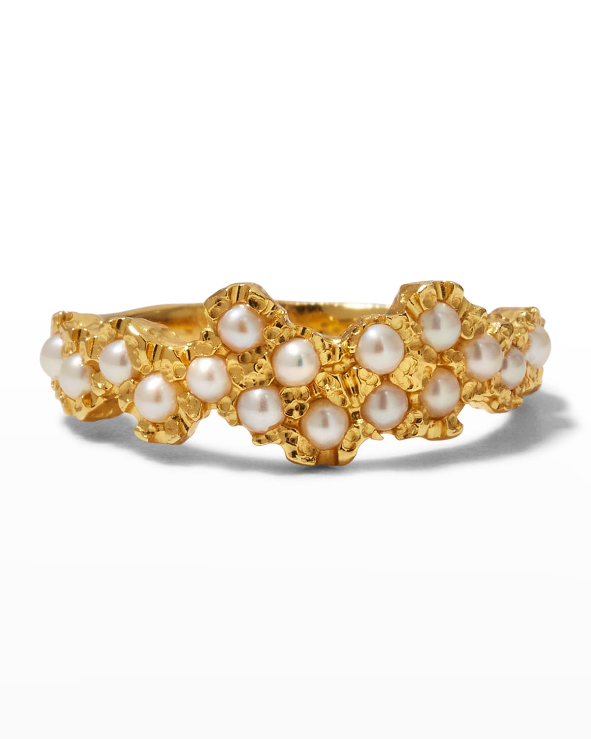 Pacharee Small Floret Band Ring In Pearl