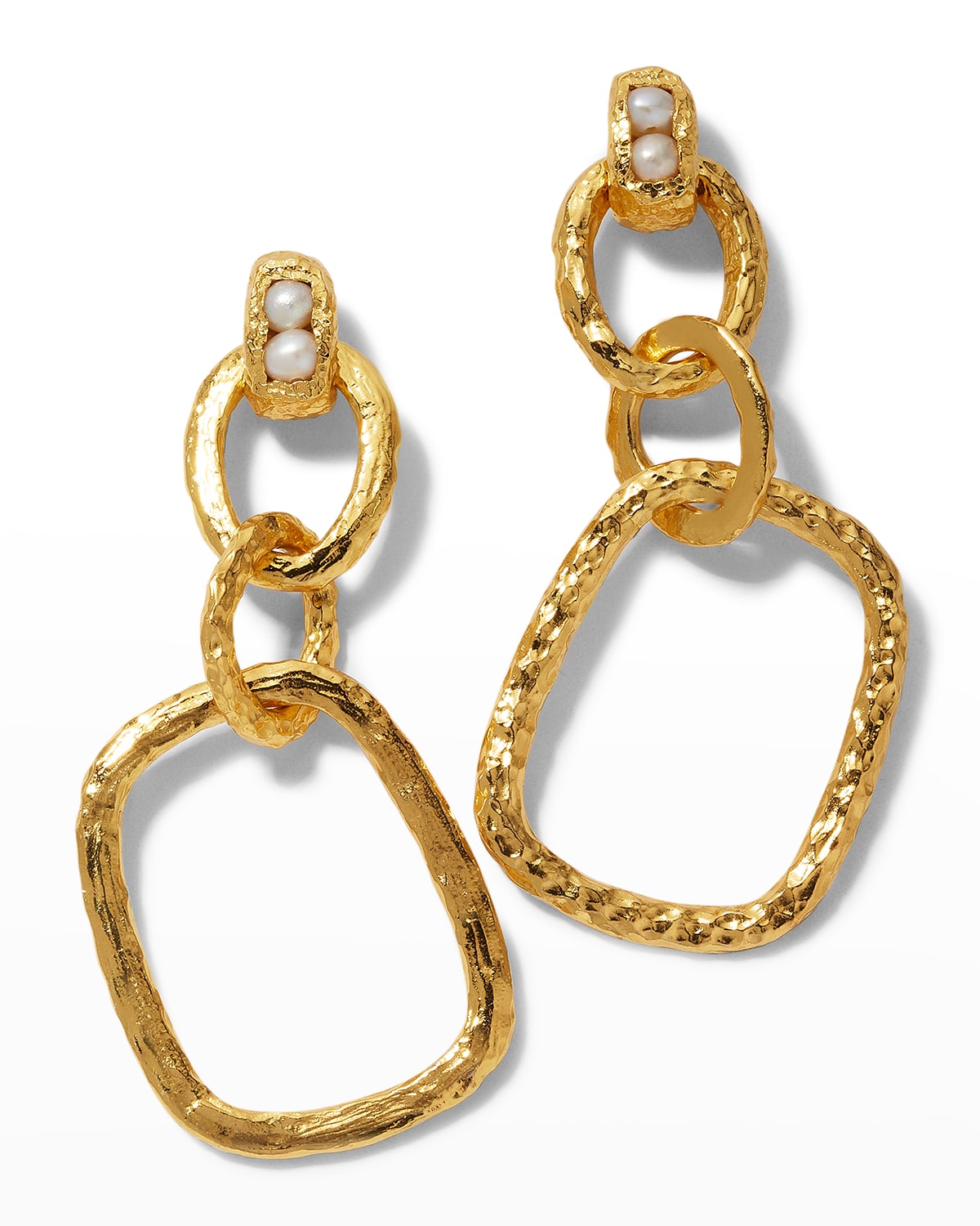 Pacharee Pearl Post Chain Earrings In Gold