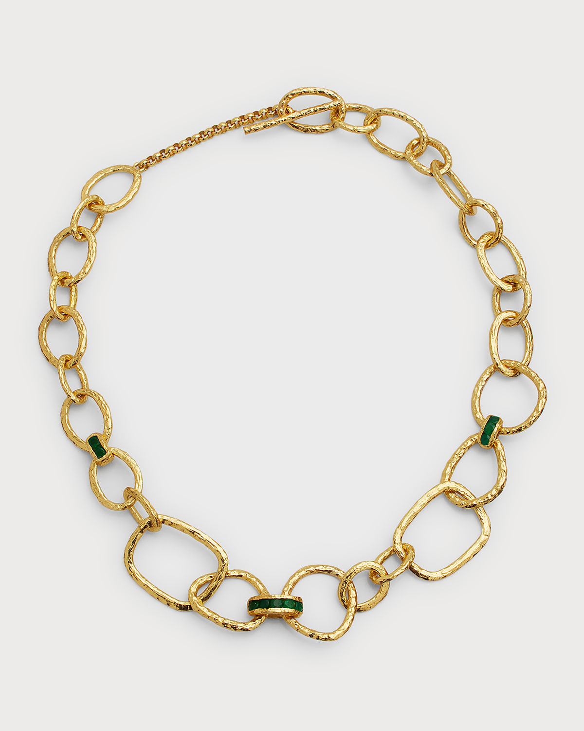 Pacharee Gold-plated Emerald-link Necklace