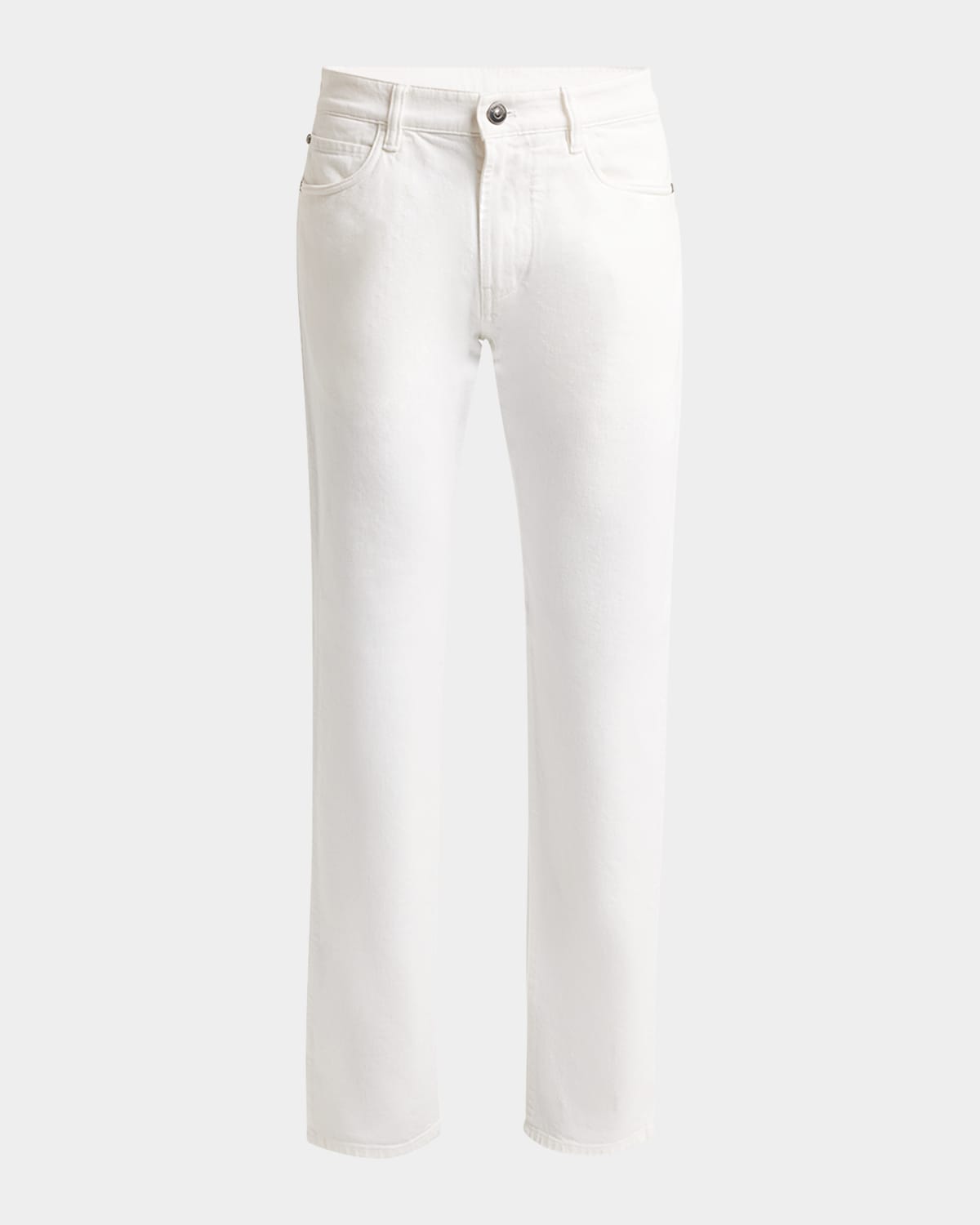 Loro Piana Men's Straight Leg 5-pocket Pants In Optical White