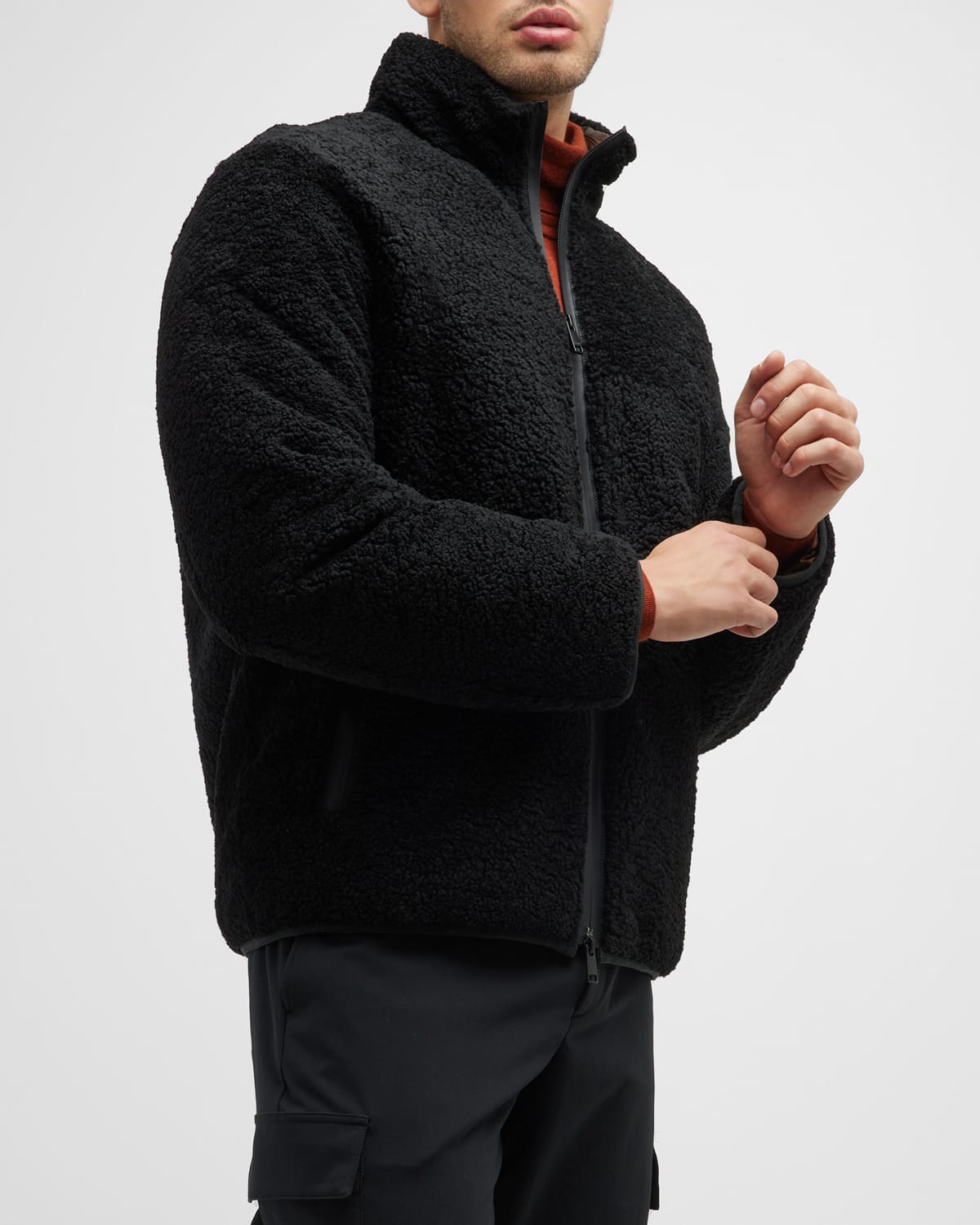 ZEGNA Men's Shearling Fur Blouson Jacket