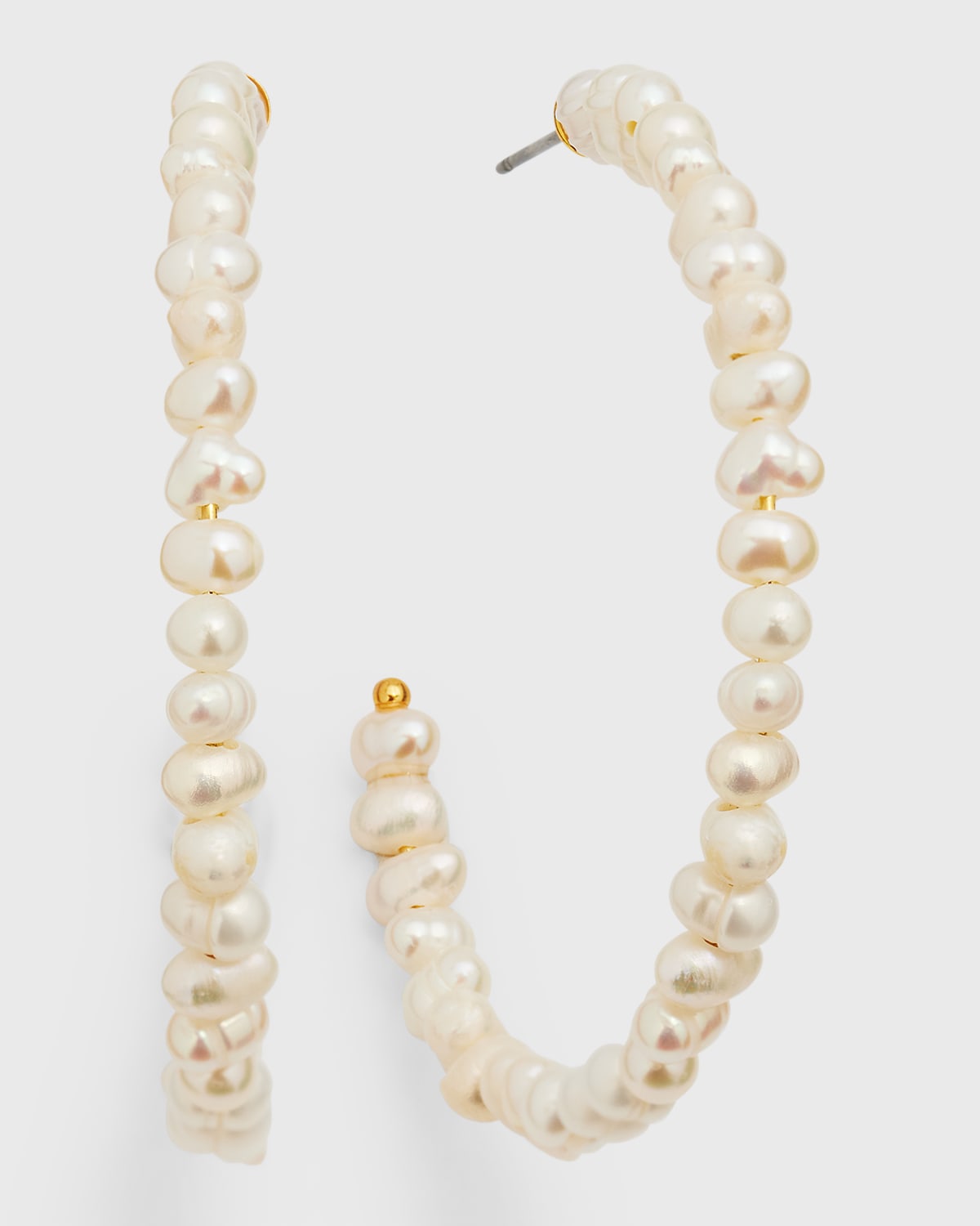 Lele Sadoughi Freshwater Pearl Large Hoop Earrings