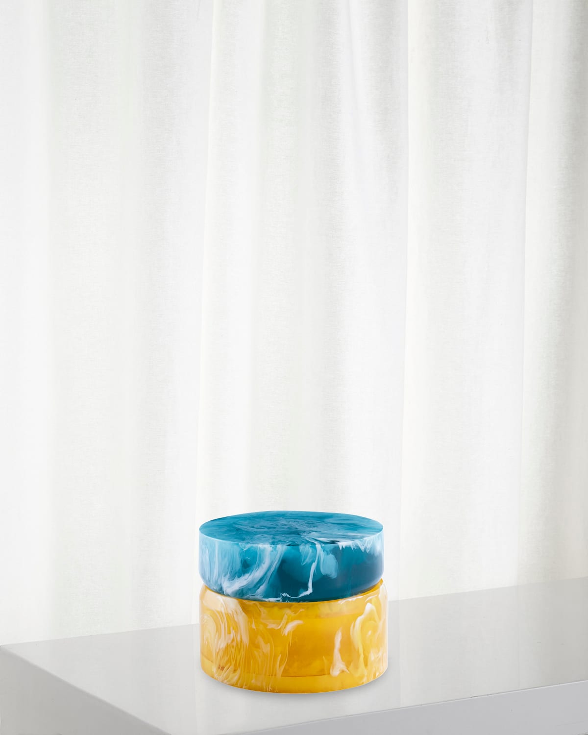 Jonathan Adler Mustique Two-tone Small Box In Yellowturquoise