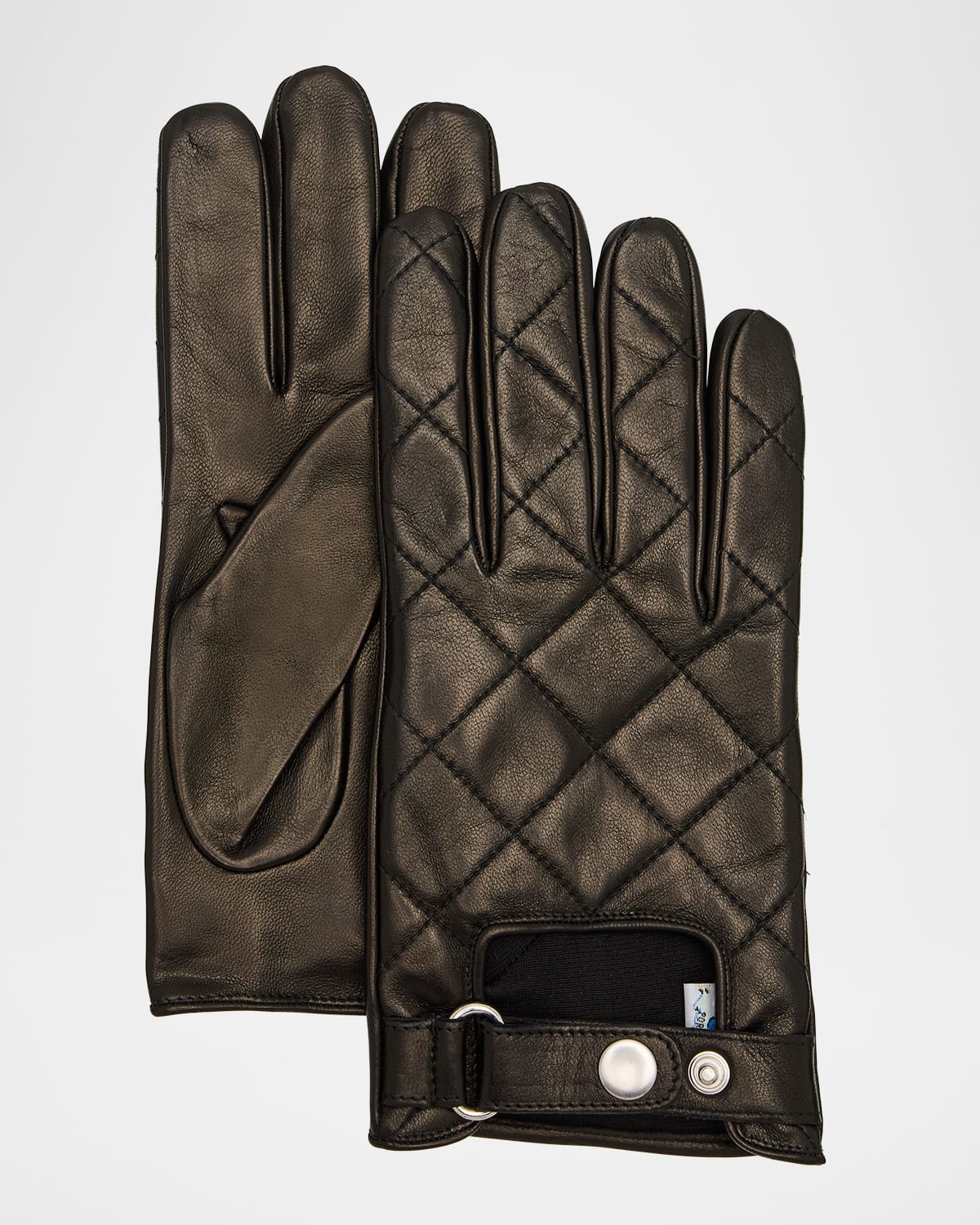 Men's Diamond-Quilted Leather Driving Gloves