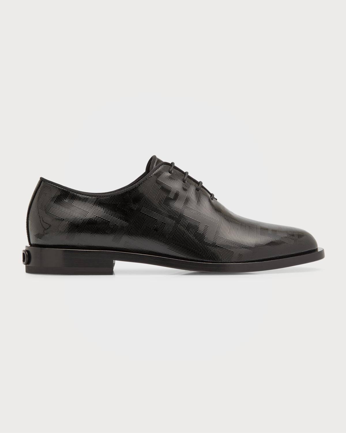 Fendi
FF Vernice Chain Link Lace-Up Oxfords Fendi Fendi Black Leather Dress Shoes w/Embroidered  main image 2