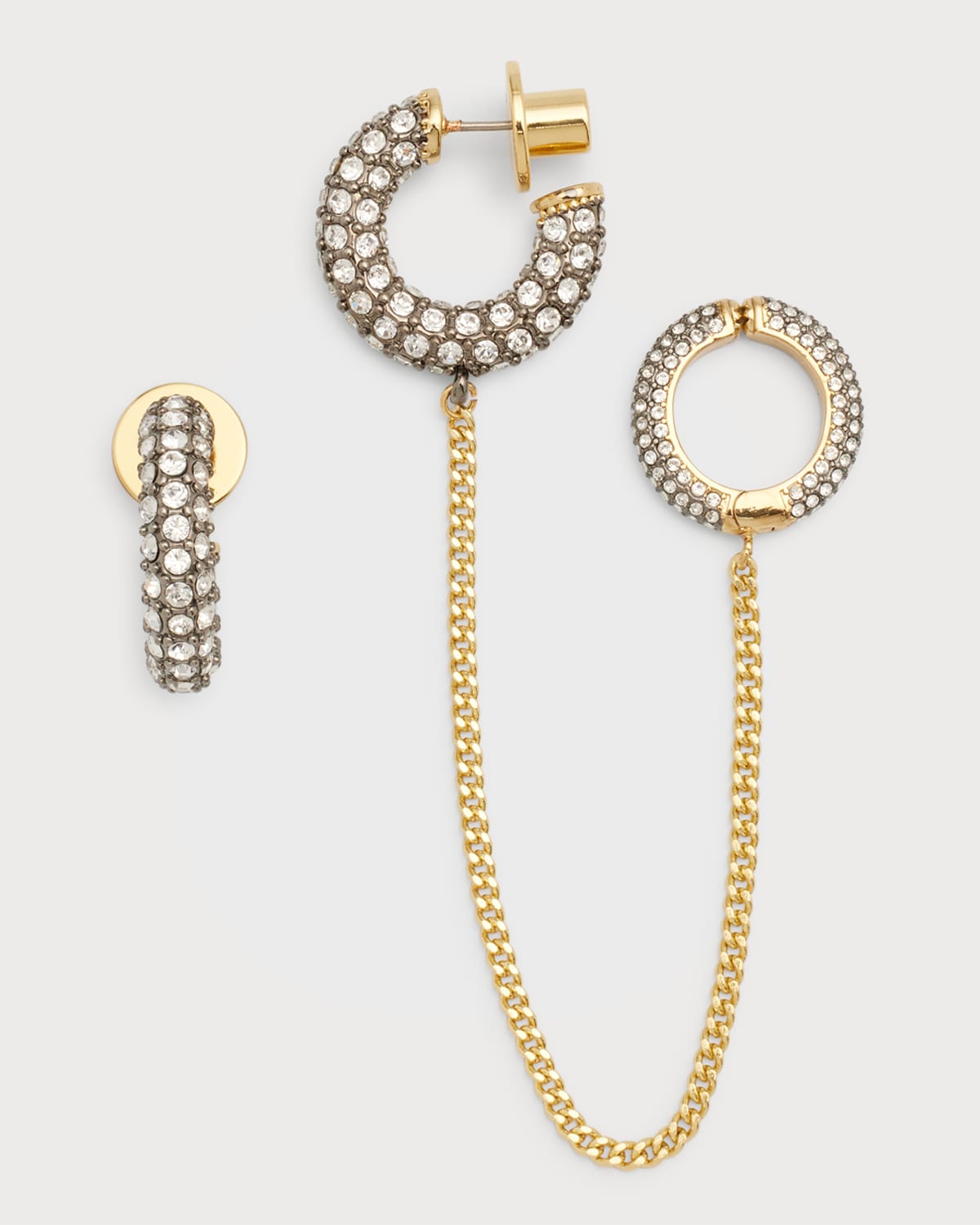 DEMARSON PHOENIX ASYMMETRIC EARRINGS WITH CRYSTALS