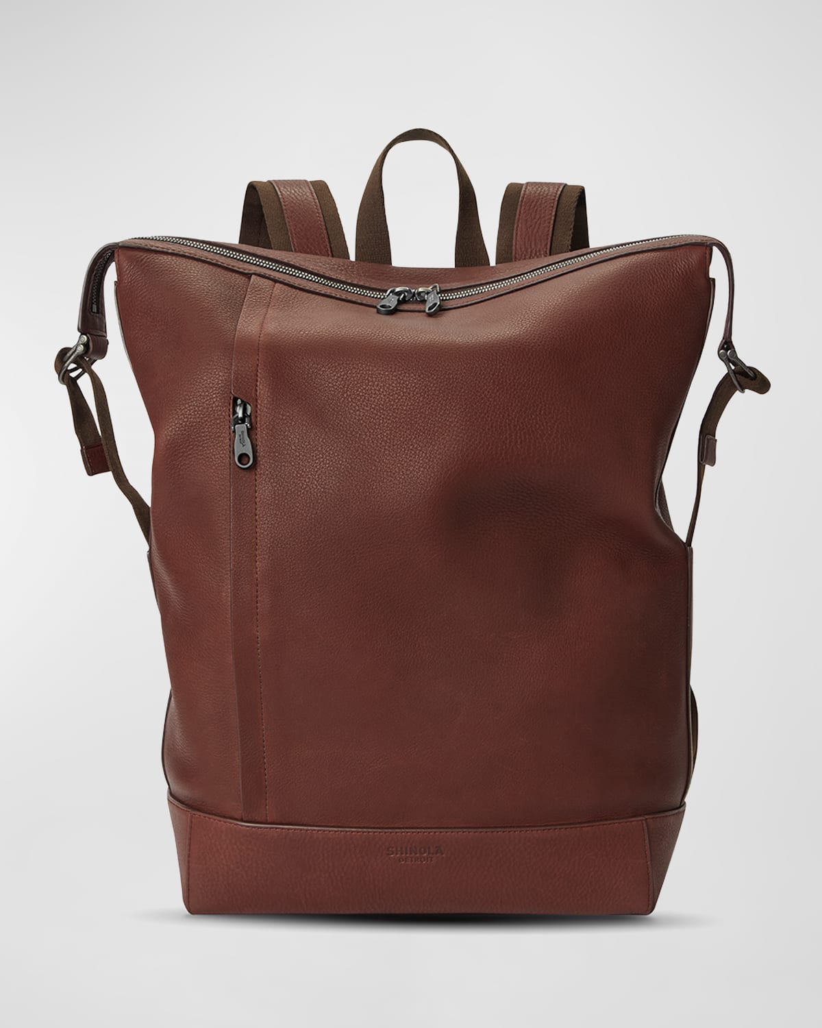 Shop Shinola Men's Canfield Leather Backpack In Dark Red