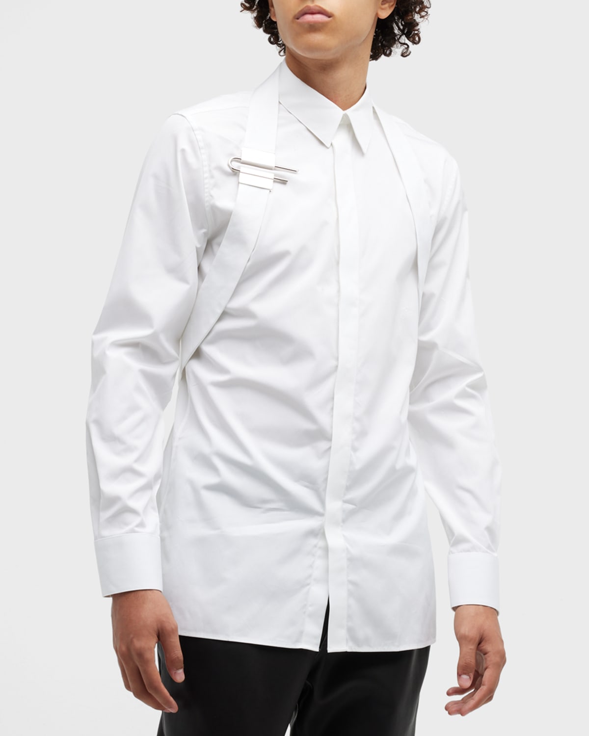 Givenchy Men's U-lock Harness Dress Shirt In White
