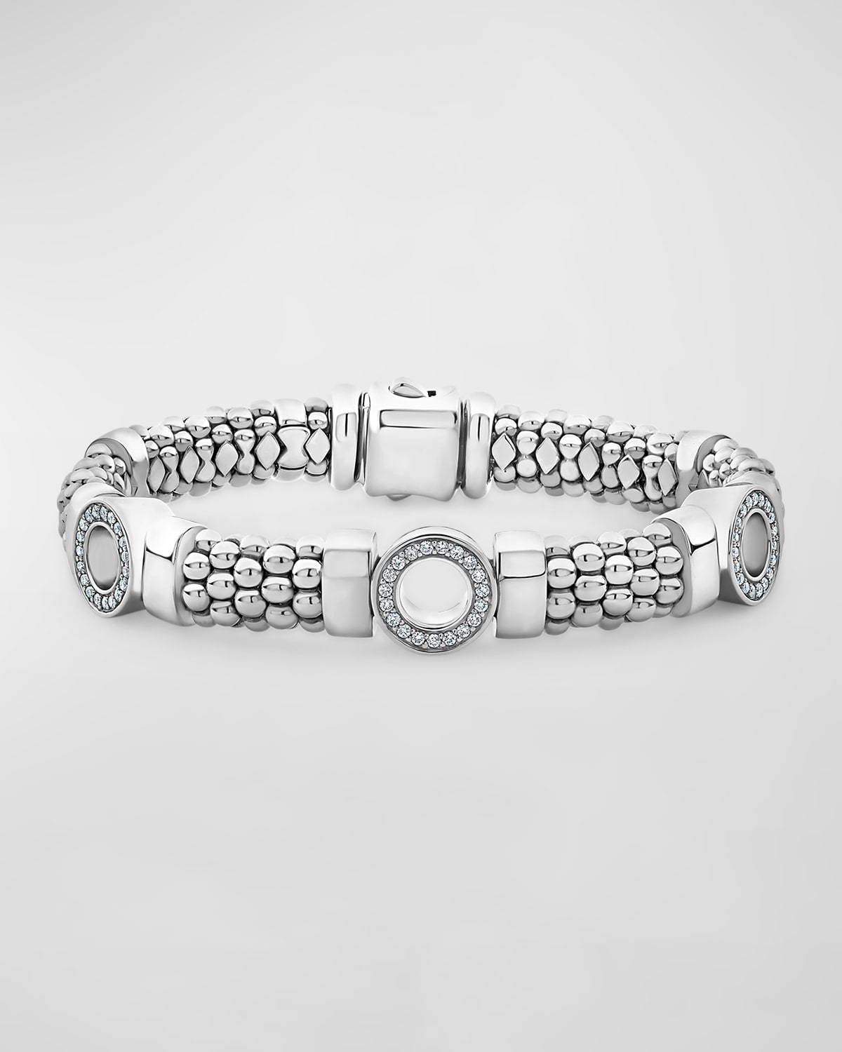 LAGOS CAVIAR SPARK DIAMOND 3-STATION BRACELET - 11MM