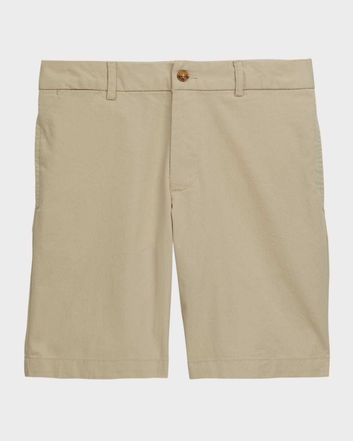 Shop Ralph Lauren Boy's Logo Embroidered Flat Front Chino Shorts In Basic Sand