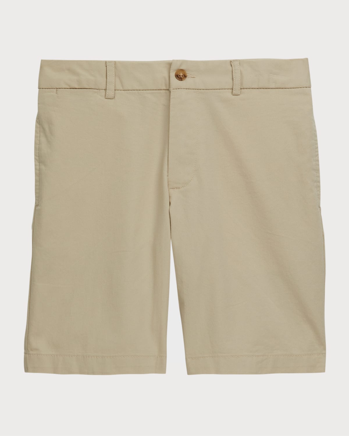 Polo Ralph Lauren Boy's Logo Embroidered Flat Front Chino Shorts In Basic Sand