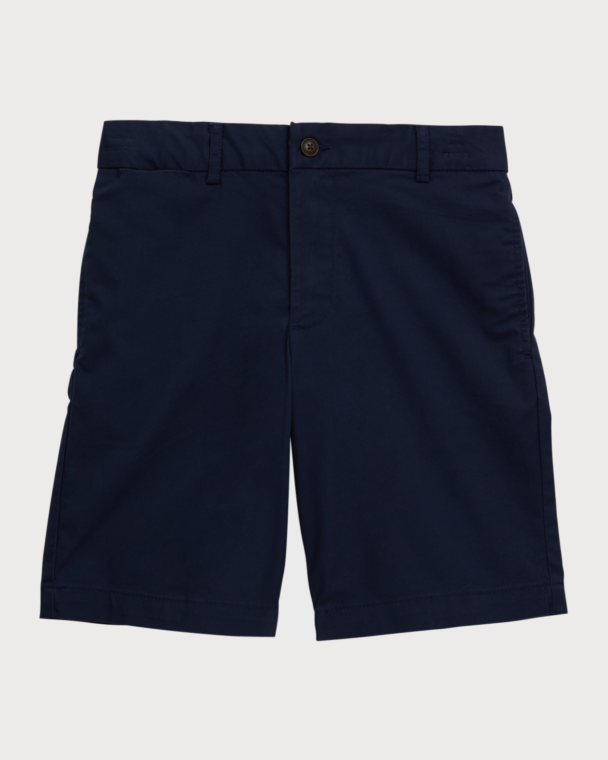 Shop Ralph Lauren Boy's Logo Embroidered Flat Front Chino Shorts In Newport Navy