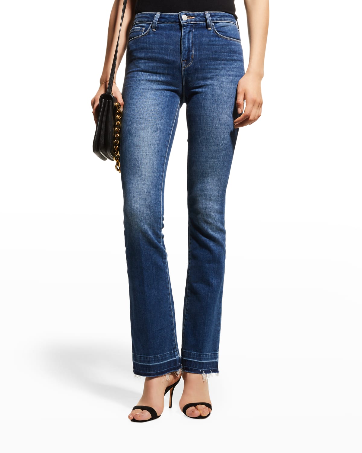 L'Agence Ruth High-Rise Straight Jean with Undone Hem