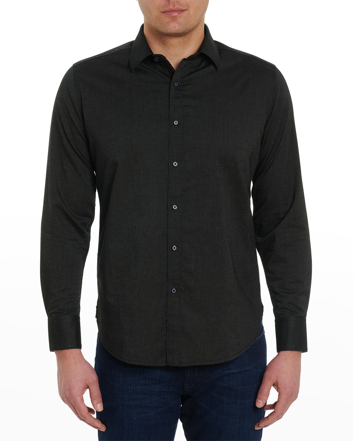 Robert Graham Men's Serpens Garment Dyed Sport Shirt In Black