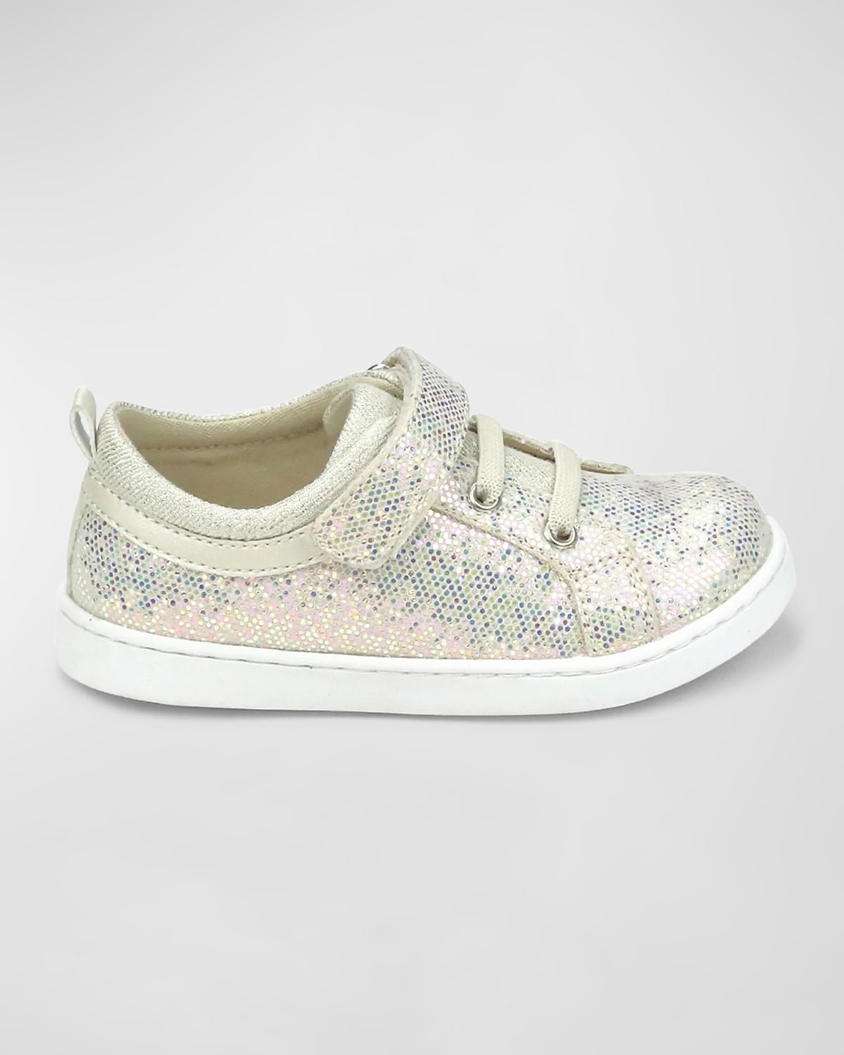 Shop L'amour Shoes Girl's Natalie Metallic Sneakers, Baby/toddlers/kids In Silver
