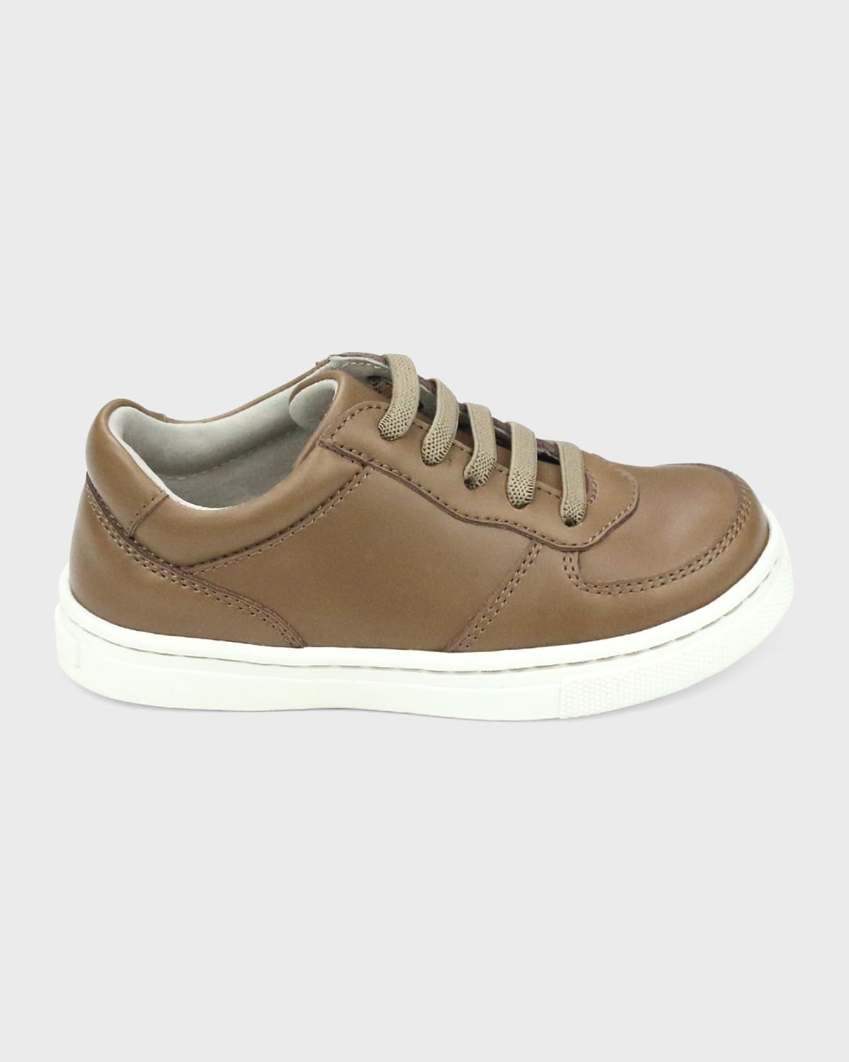 Shop L'amour Shoes Boy's Grayson Leather Sneakers, Baby/toddlers/kids In Mocha