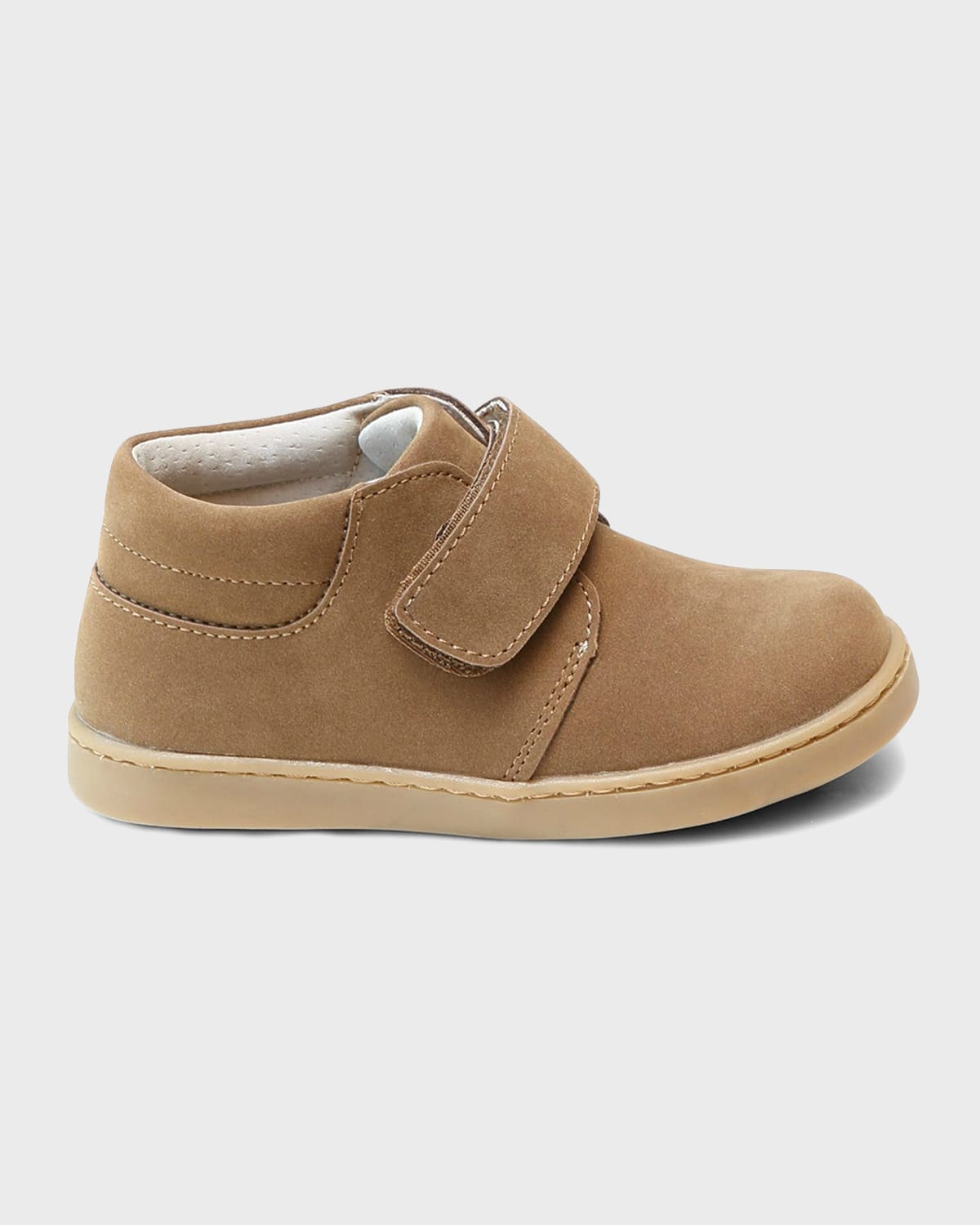 Shop L'amour Shoes Boy's Parker Grip-strap Leather Boots, Baby/toddler/kids In Nubuck Brown