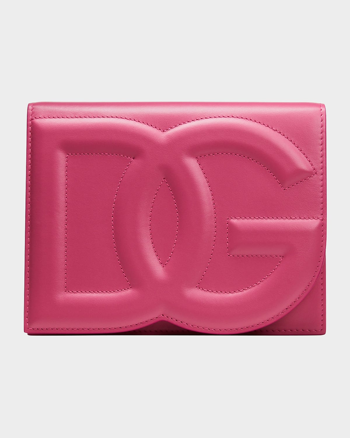 Dolce & Gabbana Dg Logo Flap Leather Shoulder Bag In Glicine