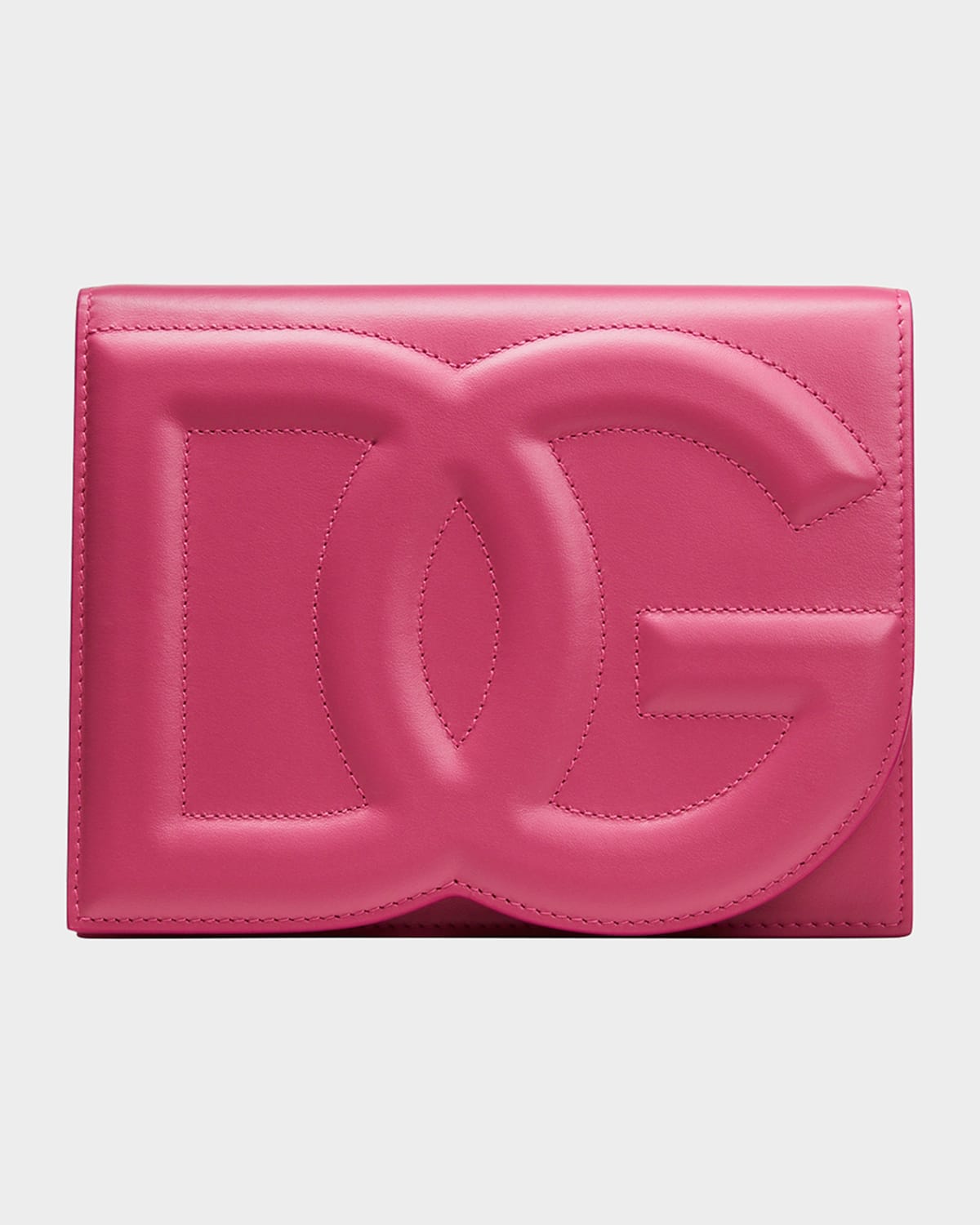 DOLCE & GABBANA DG LOGO FLAP LEATHER SHOULDER BAG