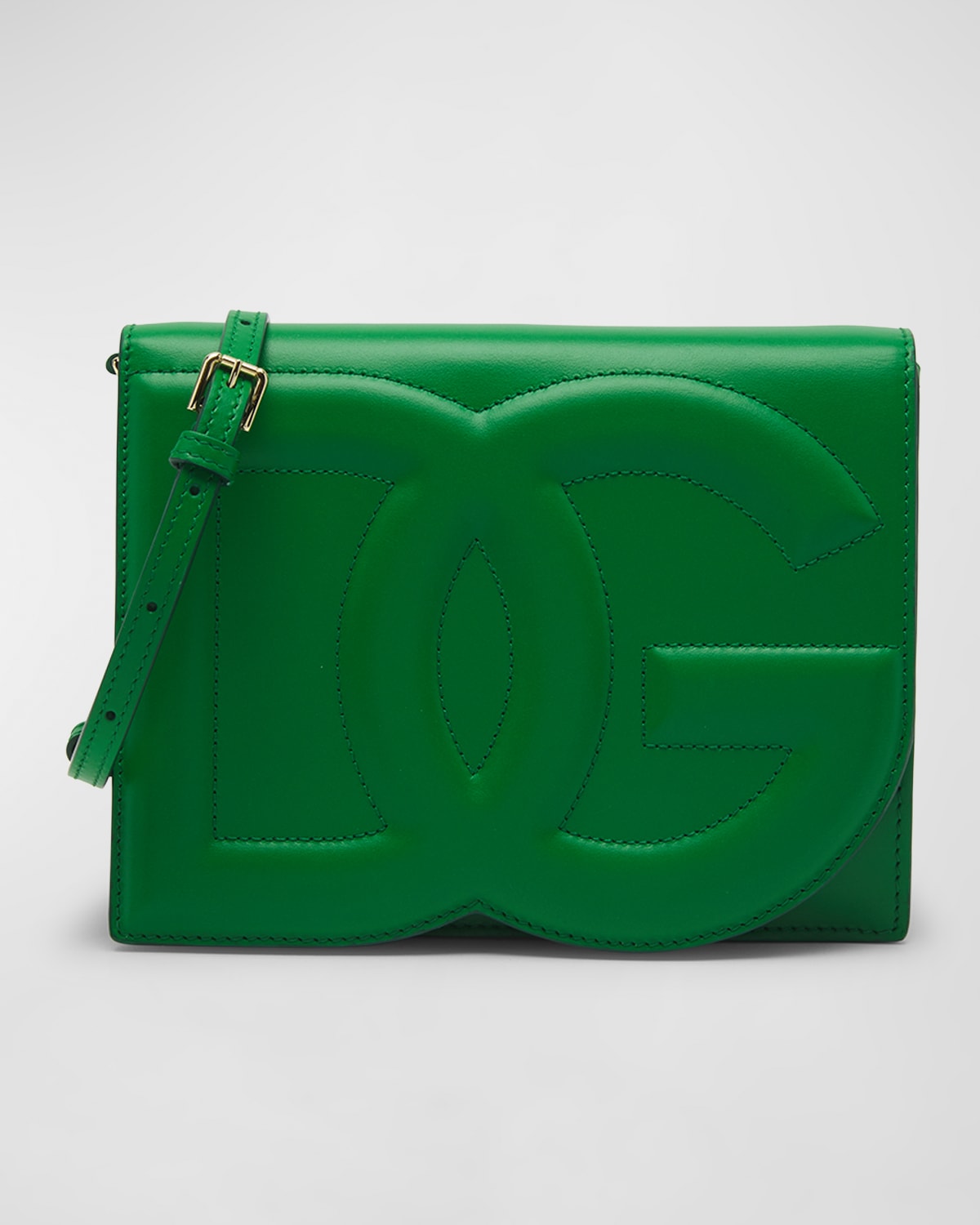 Dolce & Gabbana Dg Logo Flap Leather Shoulder Bag In Verde
